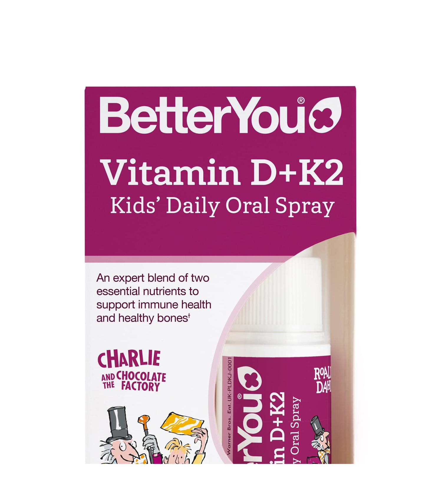 BetterYou Kids Vitamin D + K2 Oral Spray 15ml - Daily Essential for Healthy Growth - Buy Online on GoSupps.com