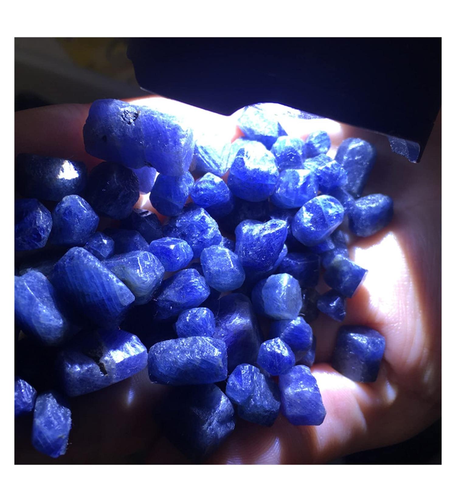 Natural Crystal Rough Natural Crystal Rough 50g Natural Stones and Minerals Blue Corundum Reiki Sapphire Rough Gemstone Sample for Manufacture - Buy Online on GoSupps.com