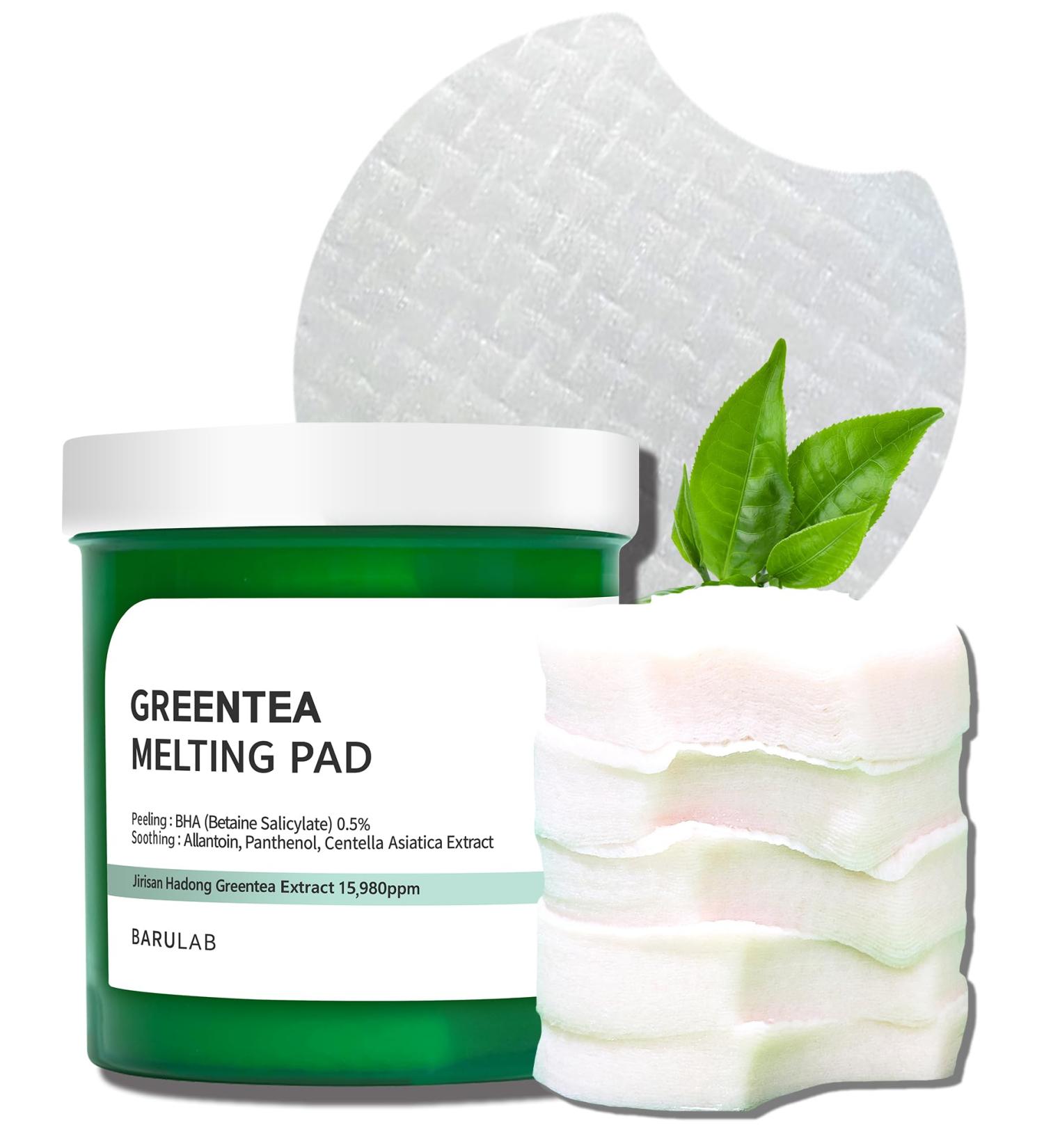 Green Tea BHA Melting Toner Pads with Centella Asiatica - 150 Pads for All Skin Types | Soothing Hydrating & Exfoliating Korean Skincare - Buy Online on GoSupps.com