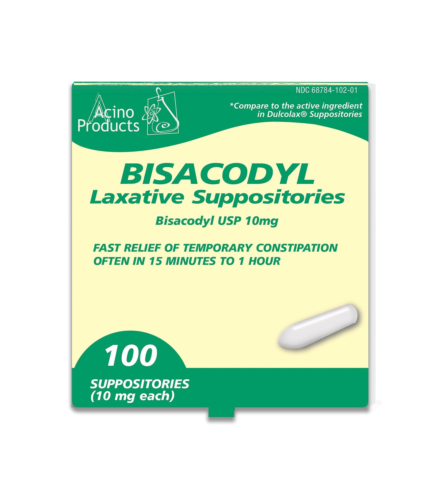 Buy Bisacodyl Suppositories 10 mg - Box of 100 - Made in USA | Fast International Shipping - Buy Online on GoSupps.com