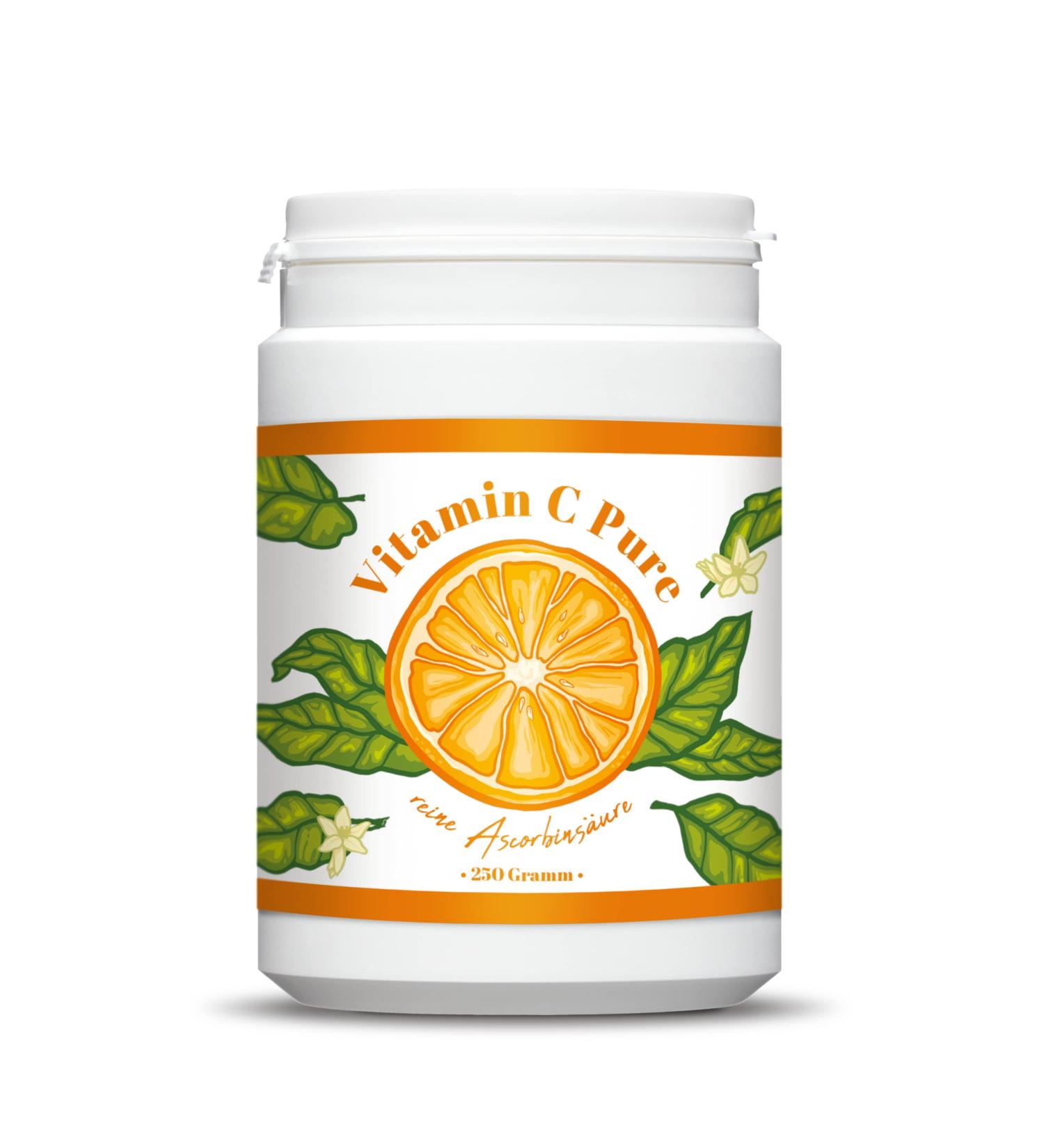 Vitamin C Powder 250g - Pure Ascorbic Acid 1000mg Dose Vegan Premium Quality - 250 Days Supply with Measuring Spoon - Buy Online on GoSupps.com