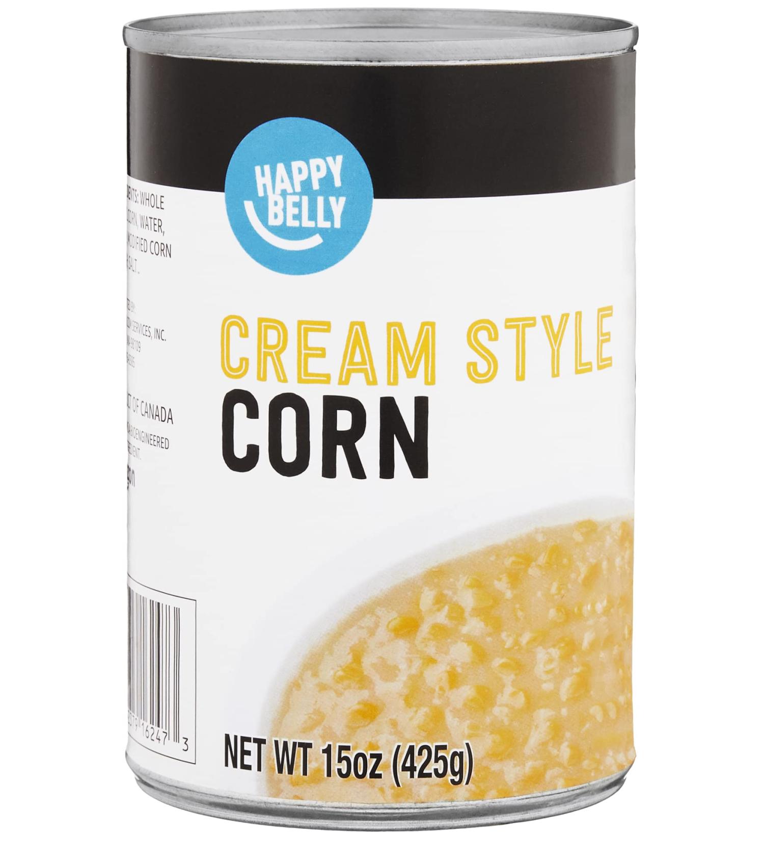 Amazon Brand - Happy Belly Cream Style Corn 15oz | Premium Quality | Convenient & Delicious - Buy Online on GoSupps.com