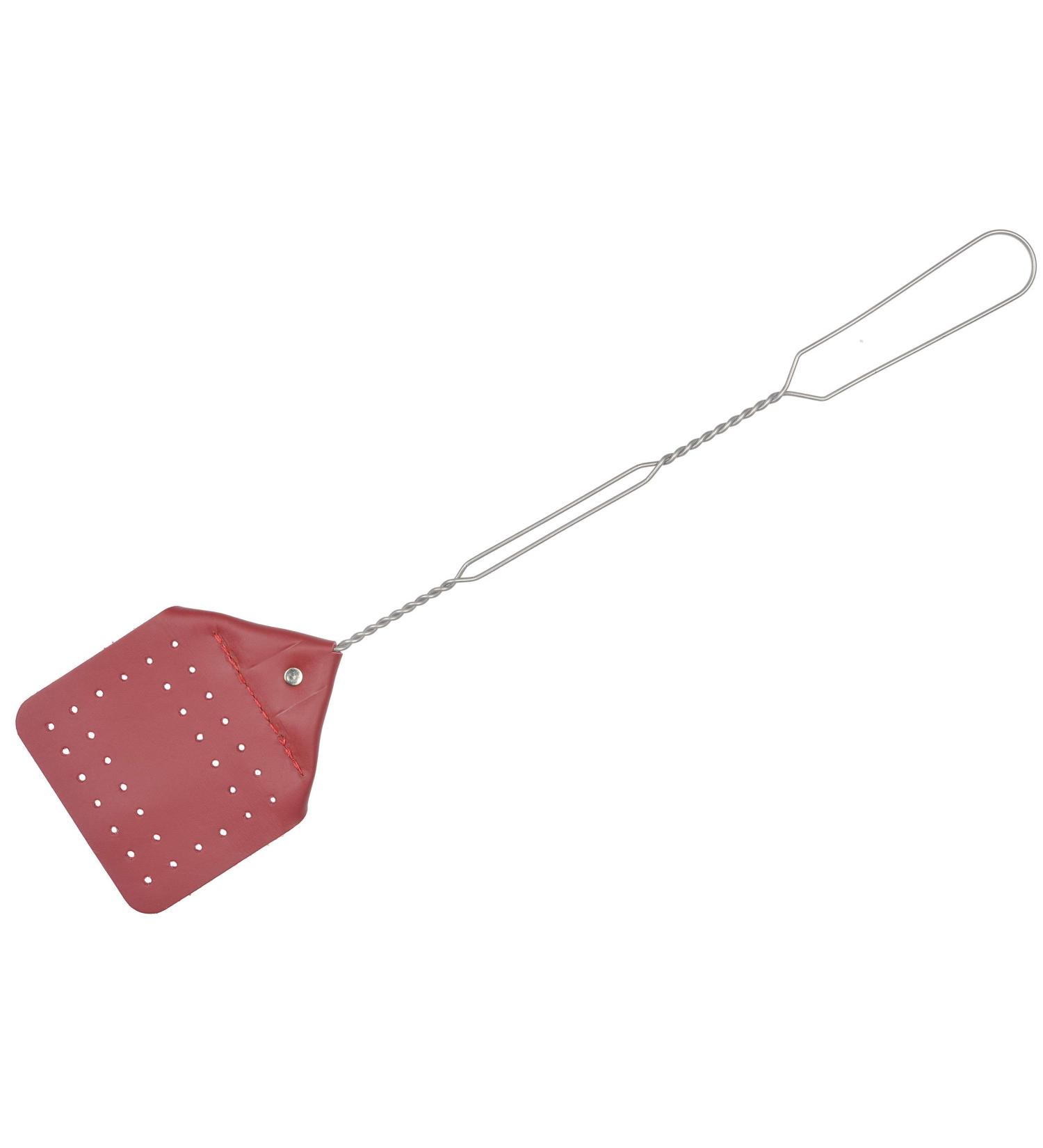Handcrafted Leather Fly Swatter with Wire Handle - Amish Valley Products (Red) - Buy Online on GoSupps.com