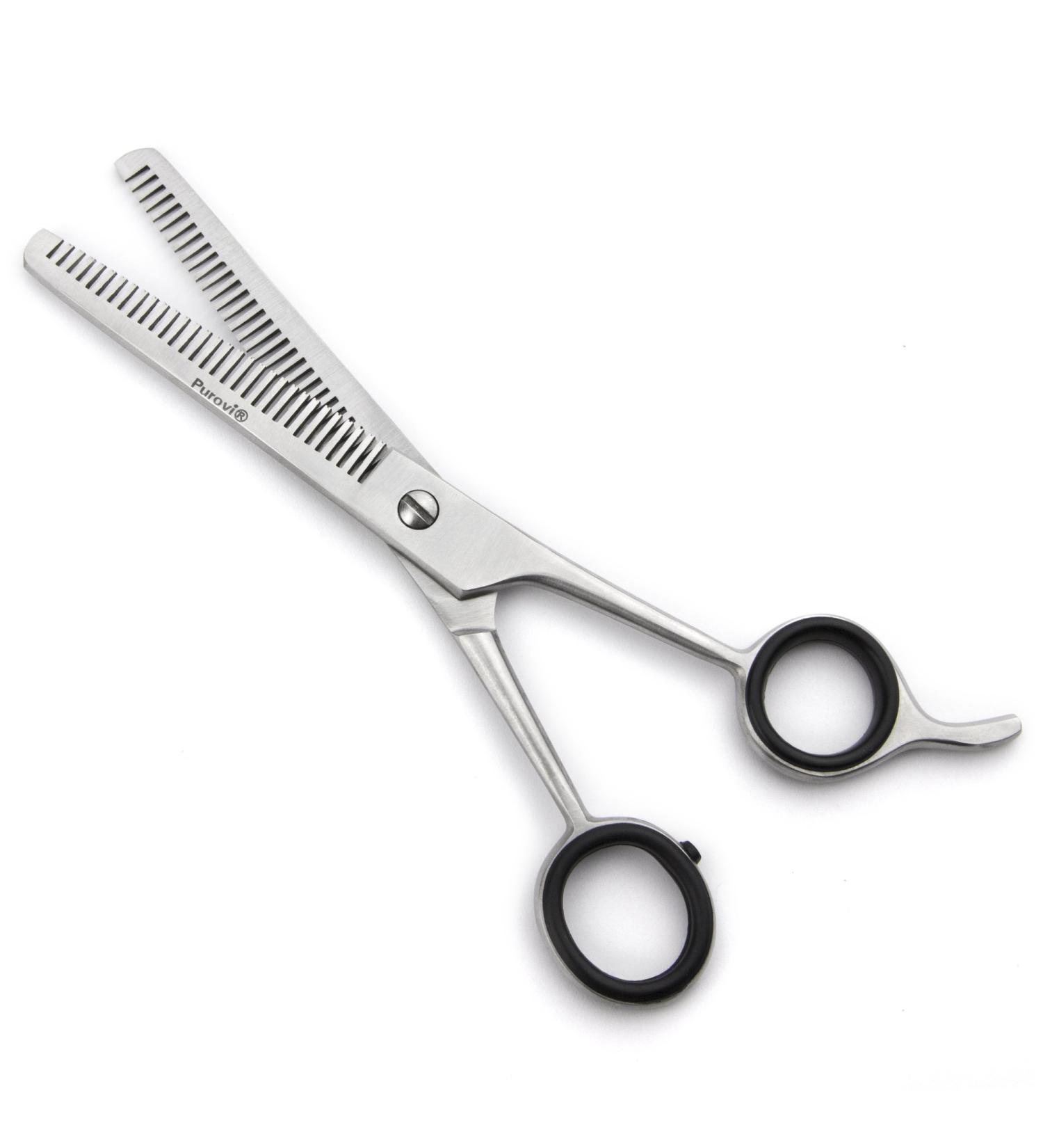 Purovi Effy Scissors - Haircoat for Throwing - Extra sharp hair cutting scissors for right -handed stainless steel - professional hairdresser Accessories