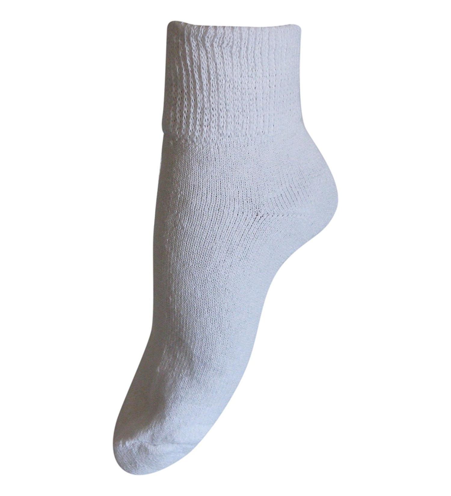 Diabetic Womens Ankle Socks (3 Pack) 9-11 White | Made in USA - Buy Online on GoSupps.com