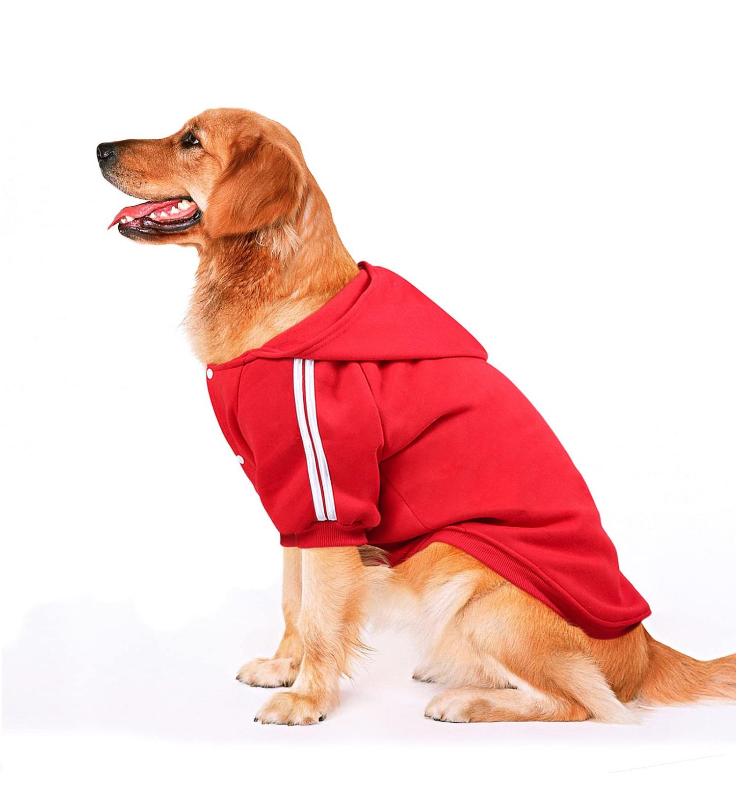 Buy NAMSAN Warm Dog Sweater - Winter Hoodie for Large Dogs - 4XL Red - Stylish Button Design - Buy Online on GoSupps.com