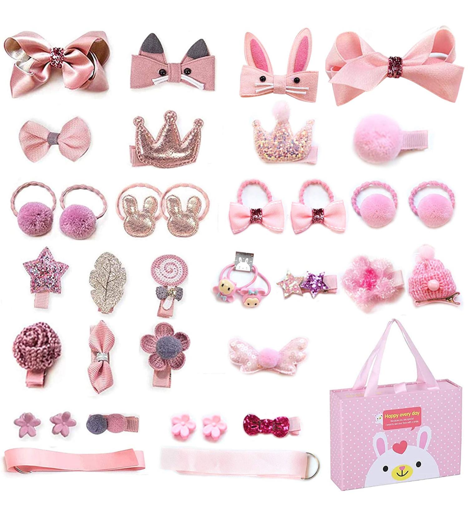 36 PCS Baby Hair Clip Set for Girls with Gift Bag - VEGCOO Hair Accessories for Toddlers & Kids - Perfect Birthday or Christmas Gift - Buy Online on GoSupps.com