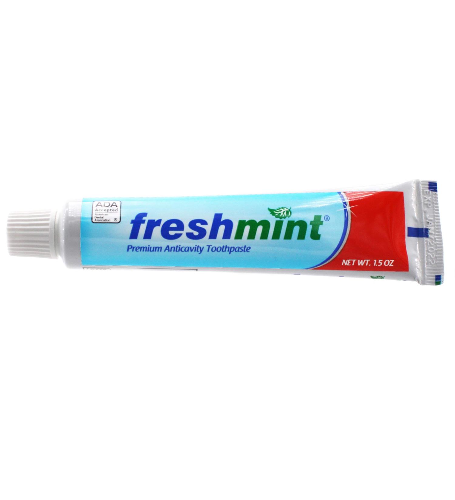 144 Tubes Freshmint 1.5 oz Premium Anticavity Fluoride Toothpaste - ADA Accepted | International Shipping Available - Buy Online on GoSupps.com