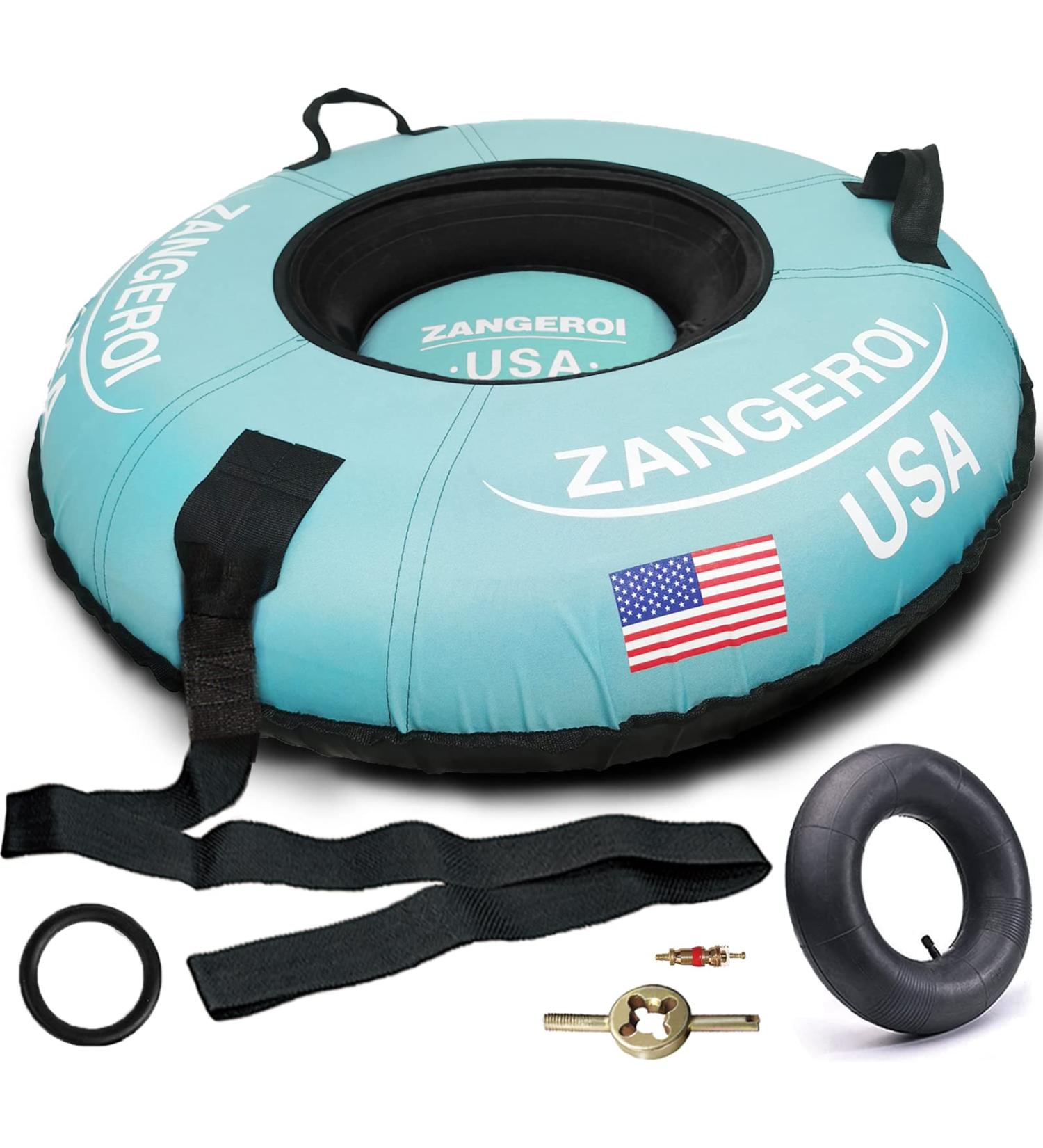 47 inch Heavy Duty Snow Tube for Kids and Adults - Inflatable Sled with Cover | Light Blue - Buy Online on GoSupps.com