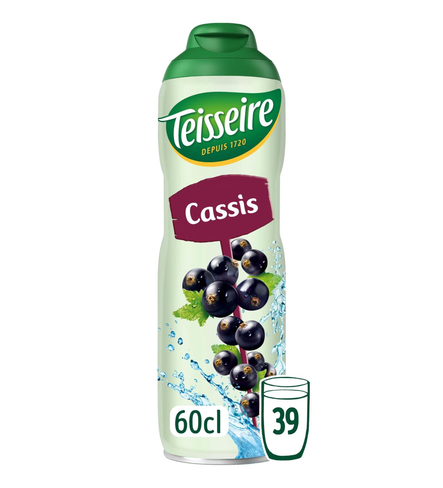 Teisseire Blackcurrant Syrup for Refreshing Drink Cocktails Recyclable Bottle 60cl - Buy Online on GoSupps.com