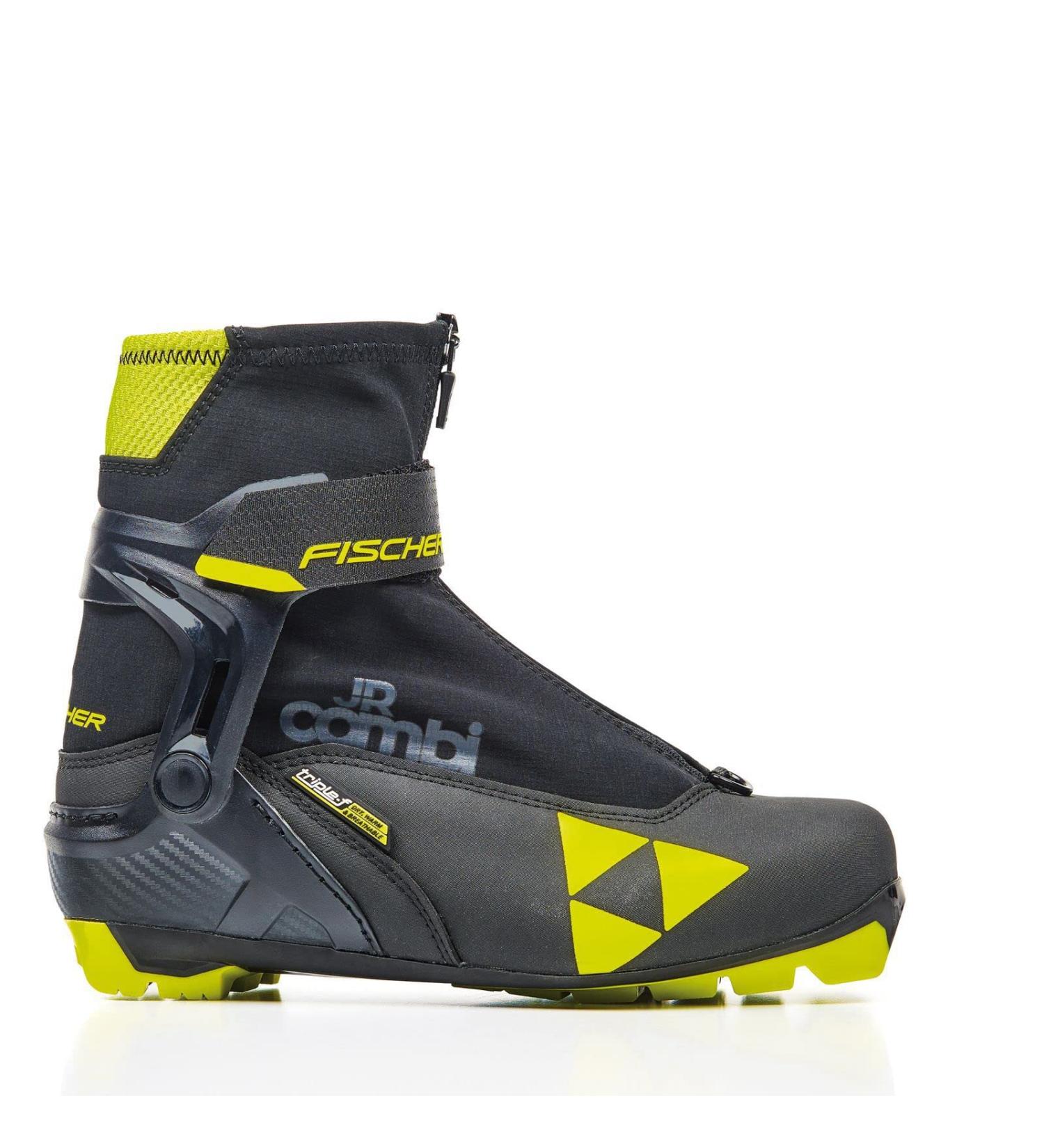 Fischer Jr Combi Cross Country Ski Boot 2020/2021 Black/Yellow 35