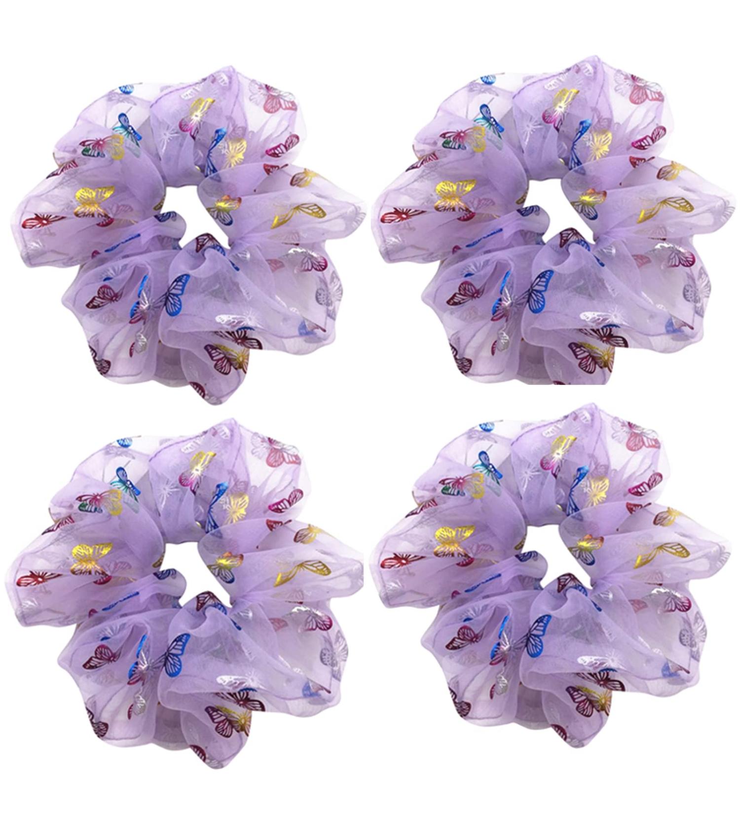 4 Pack Glitter Dance Butterfly Bun Nets - Hair Scrunchies for Girls - Rich Tones Bun Covers & Hair Accessories - Perfect for Performance Dance & Cheer - Buy Online on GoSupps.com