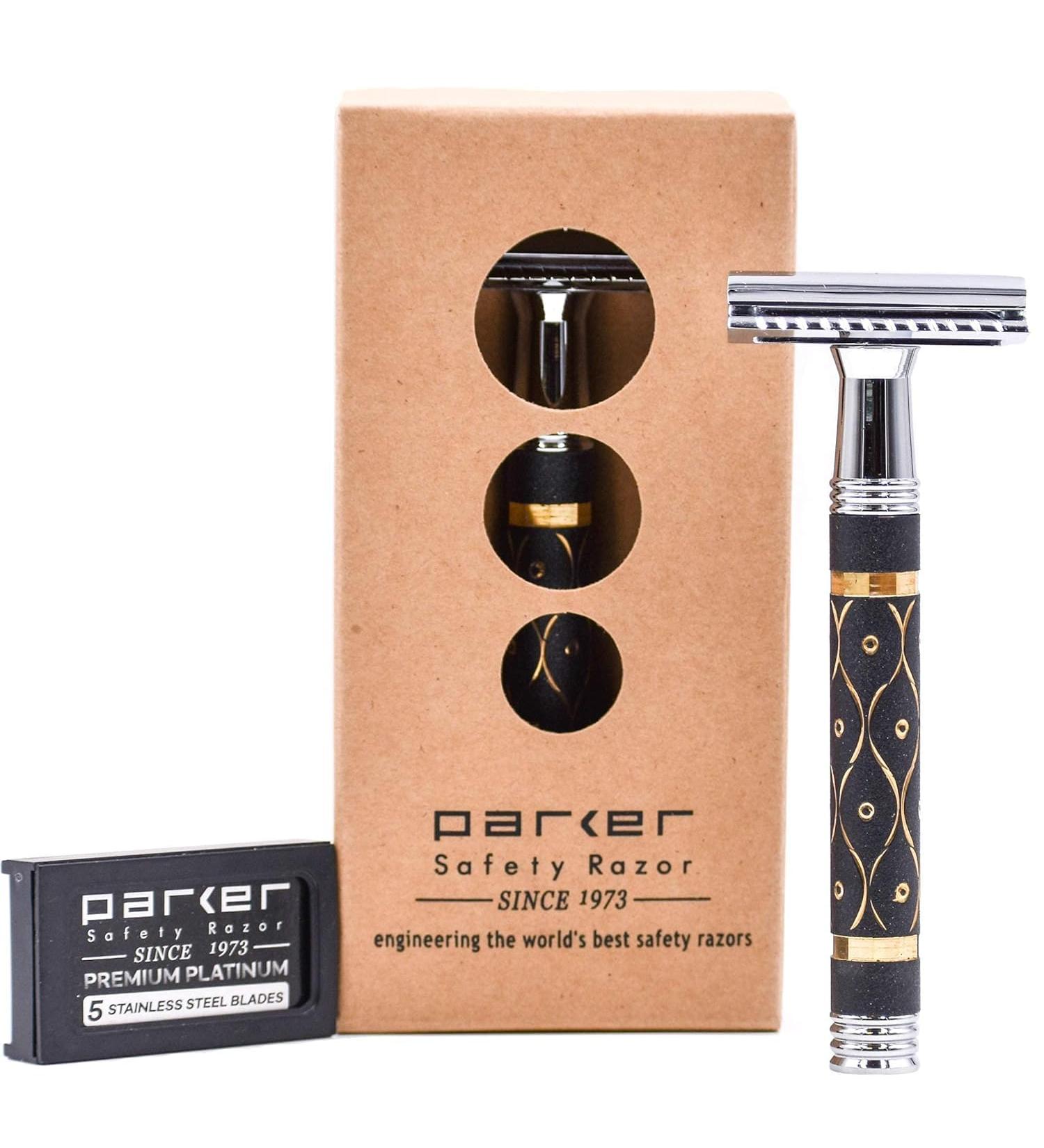 Parker Safety Razor 65R Super Heavyweight Double Edge Safety Razor - Includes 5 Blades | International Shipping Available - Buy Online on GoSupps.com