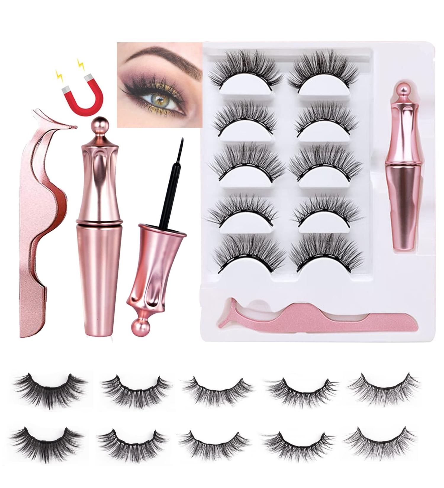 Urknall Magnetic Eyelashes with Eyeliner Kit - 5 Pairs | Waterproof, Reusable, Natural Look | Christmas Gifts - Buy Online on GoSupps.com