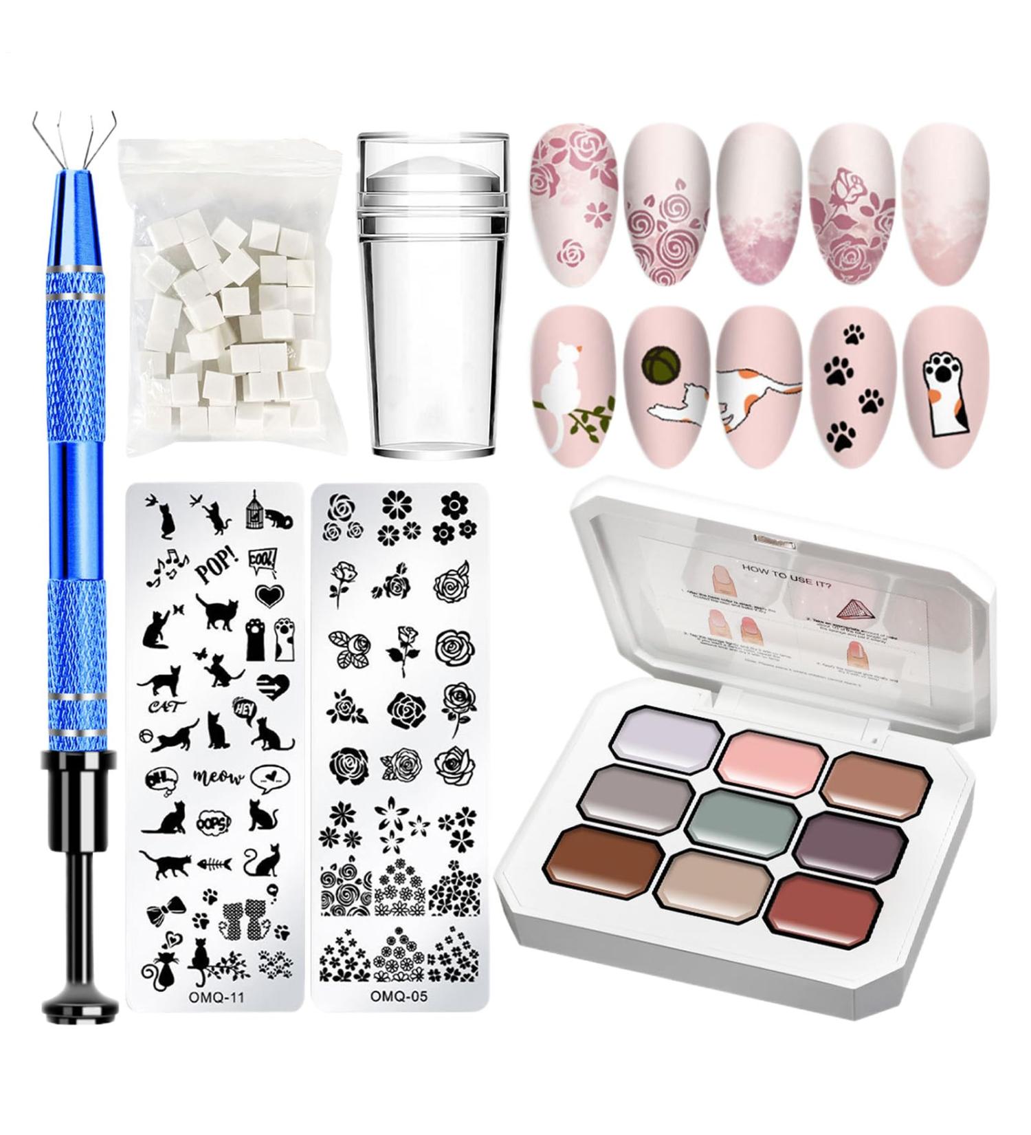 Solid Gel Nail Polish Palette - Gel Kit for Gradient and Paint Artistic Gradient Manicure with Sponges and Metal Clip for Women and Girls Adults at Home - Buy Online on GoSupps.com
