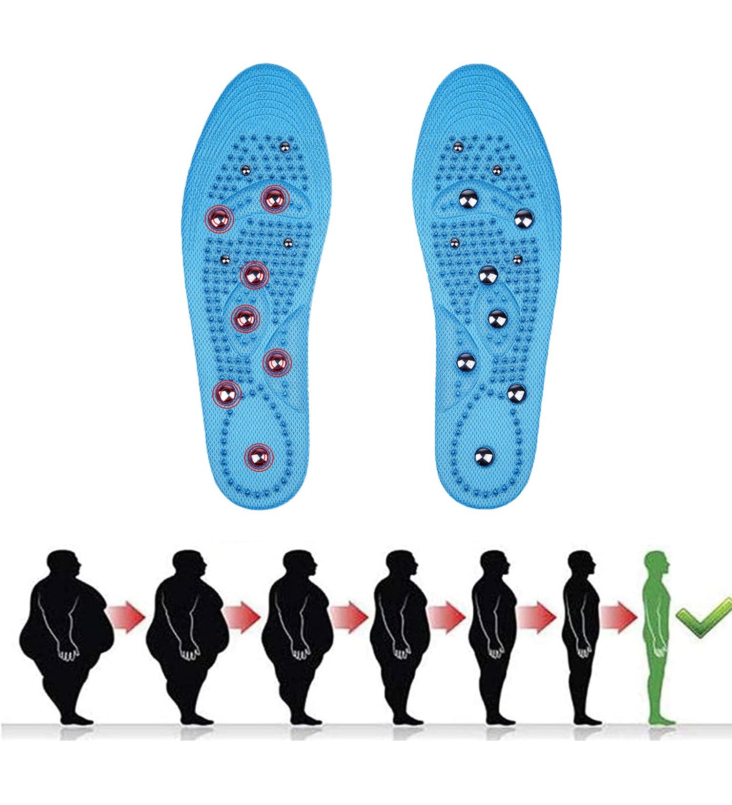 Magnetic Orthopedic Insoles for Acupressure Massage | Men Women Footwear Insoles | Prevention of Fasciitis | Blue (35-40) - Buy Online on GoSupps.com