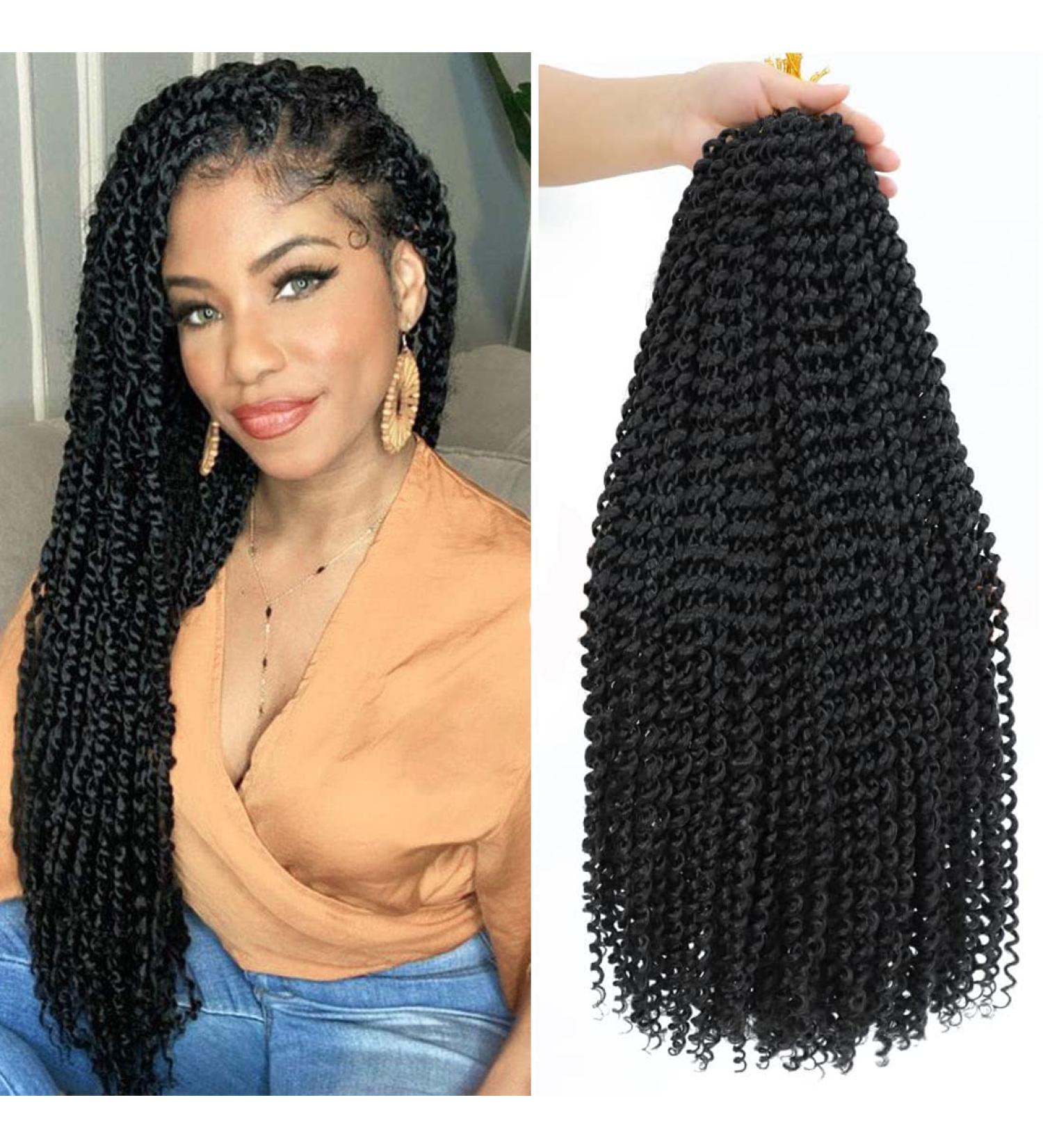 Passion Twist Hair 24 Inch 6 Packs Water Wave Crochet Hair - Natural Black Synthetic Extensions for Bohemian Braiding (1B#) Pack of 6 - Buy Online on GoSupps.com