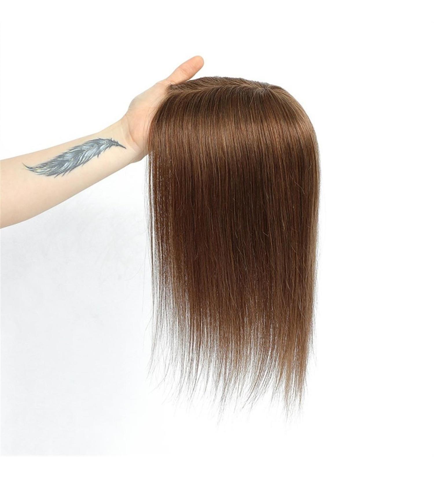 Wavy Wig Hair Topper for Women Human Hair Lace Base Topper 10-18" Brazilian Hair Straight Hairpieces Clip In One Piece Hair Extensions for Thinning Hair Wig Grip (Size:12 inches 30cm Color:6 10x12cm 12 inches 30cm 6 10x12cm - Buy Online on GoSupps.com