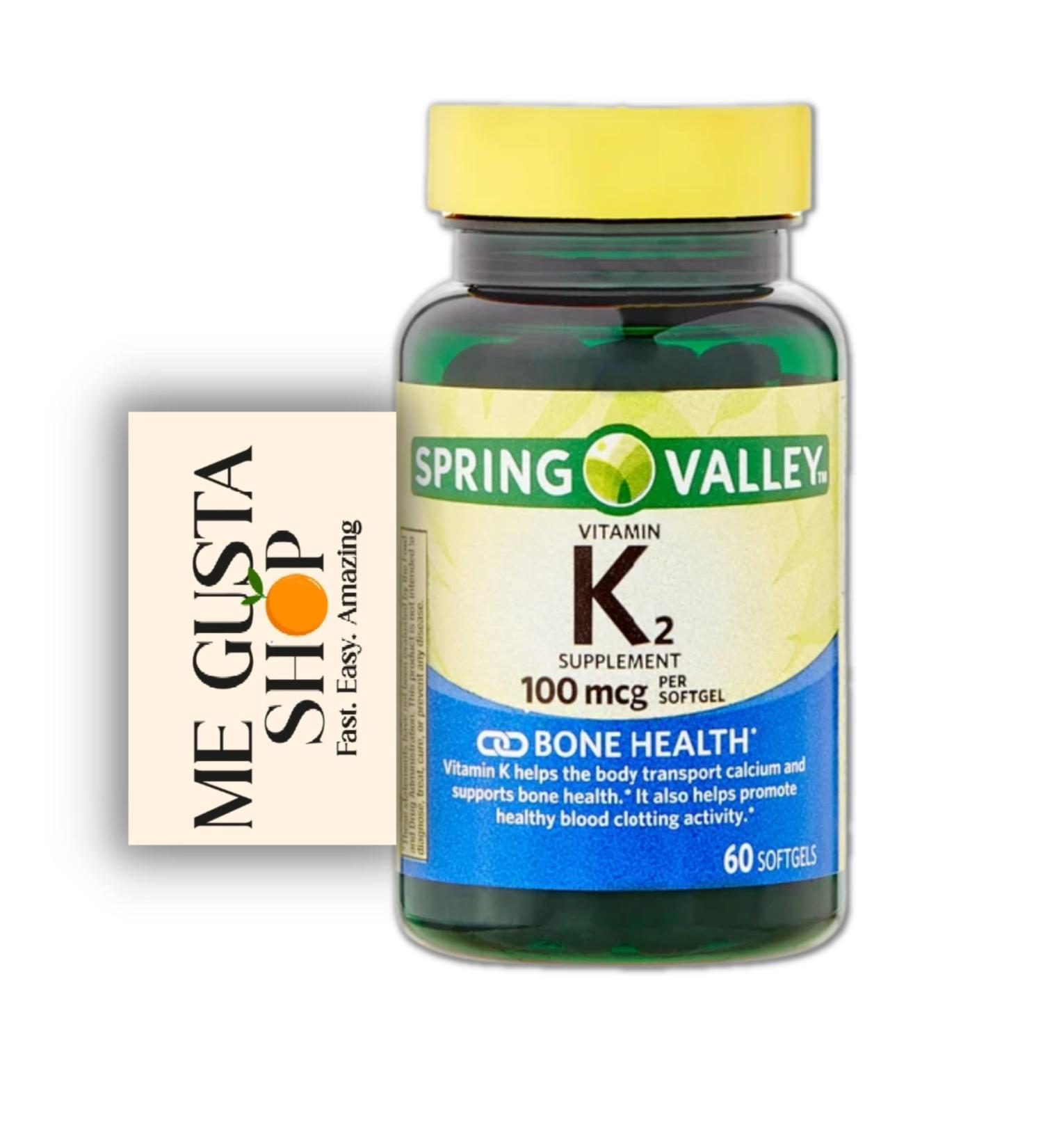 Spring Valley Vitamin K2 100mcg 60 Softgels + Me Gustas Stricker - Buy Online on GoSupps.com
