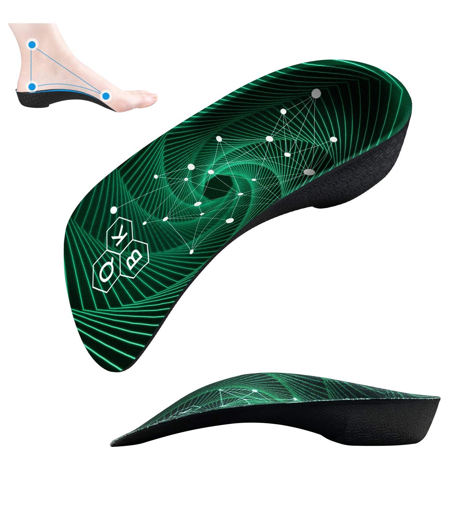 QBK 3/4 Length Orthopedic Insoles for Men & Women - High Arch Support for Plantar Fasciitis & Achilles Inflammation - XL Green (46-48) - Buy Online on GoSupps.com