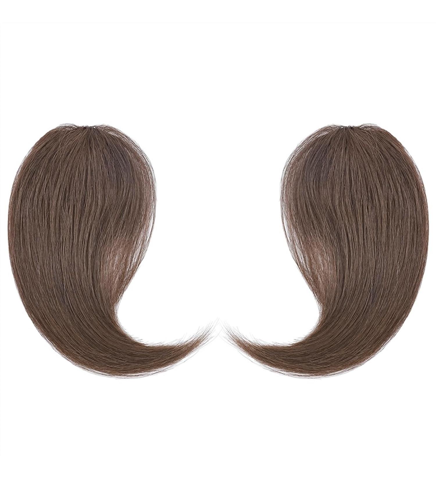 Bangs 2PCS Human Hair Clip on Bangs with Mid Part One/Two Sides Bangs Remy Hair in Extenssion French Invisible Fringe for Women Curved Bangs for Daily Wear (Color : #4 Size : 6 months) 6 months #4 - Buy Online on GoSupps.com