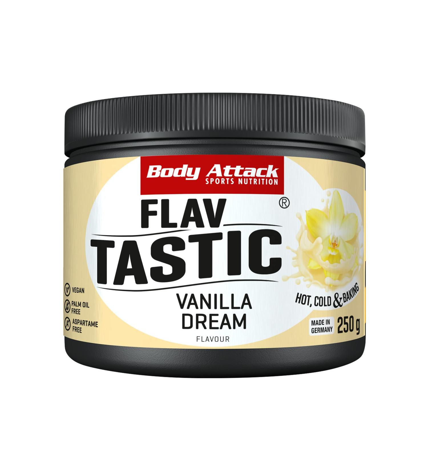 Body Attack Flavattack Vanilla Dream 250g - Gluten-Free Flavor Powder for Hot & Cold Drinks & Baking | Made in Germany - 83 Portions - Buy Online on GoSupps.com