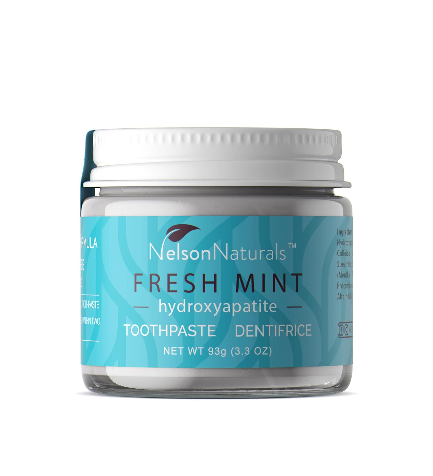 Nelson Naturals Fresh Mint Mineral Rich Fluoride Free Toothpaste with Hydroxyapatite 93g 3.25 Ounce (Pack of 1) - Buy Online on GoSupps.com