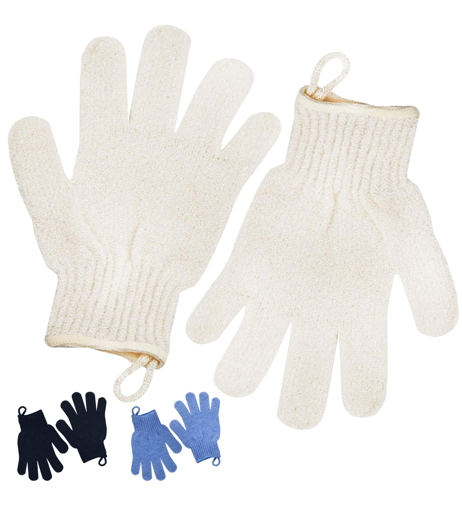 Exfoliating Gloves for Smooth & Soft Skin - Body Scrub & Ingrown Hair Remover - Shower Scrubber for Women & Men - 1 Pair - Buy Online on GoSupps.com