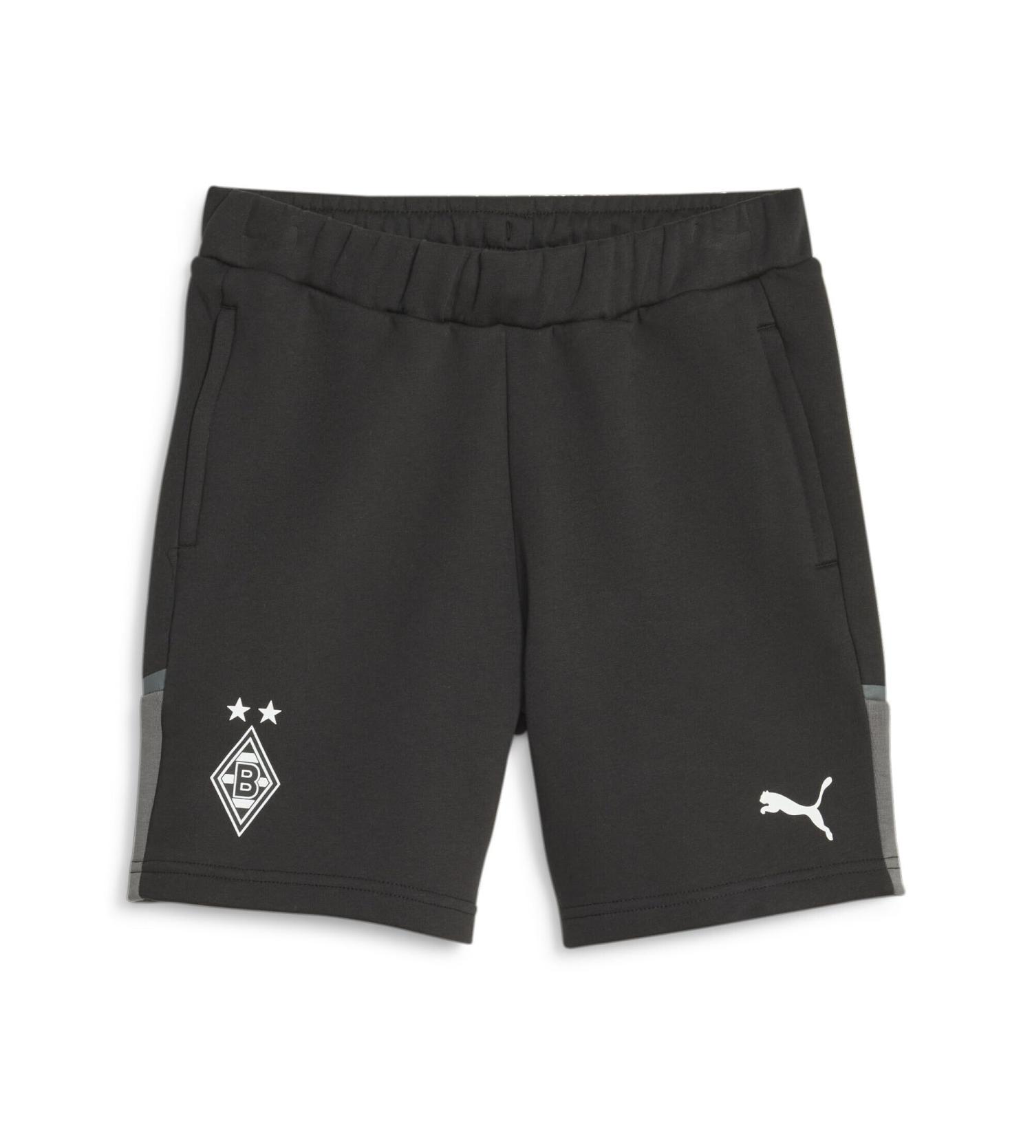 PUMA Youth Borussia M nchengladbach Football Casuals Shorts 110 Black Flat Medium Gray