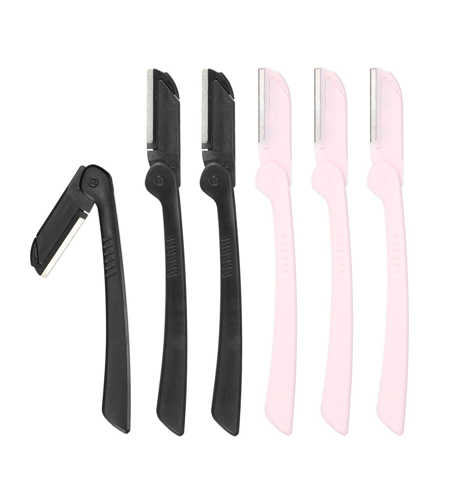 VOCOSTE 6-Piece Eyebrow Razors Set - Foldable Facial Razors for Women in Black & Pink - Ideal for Precision Grooming - Buy Online on GoSupps.com