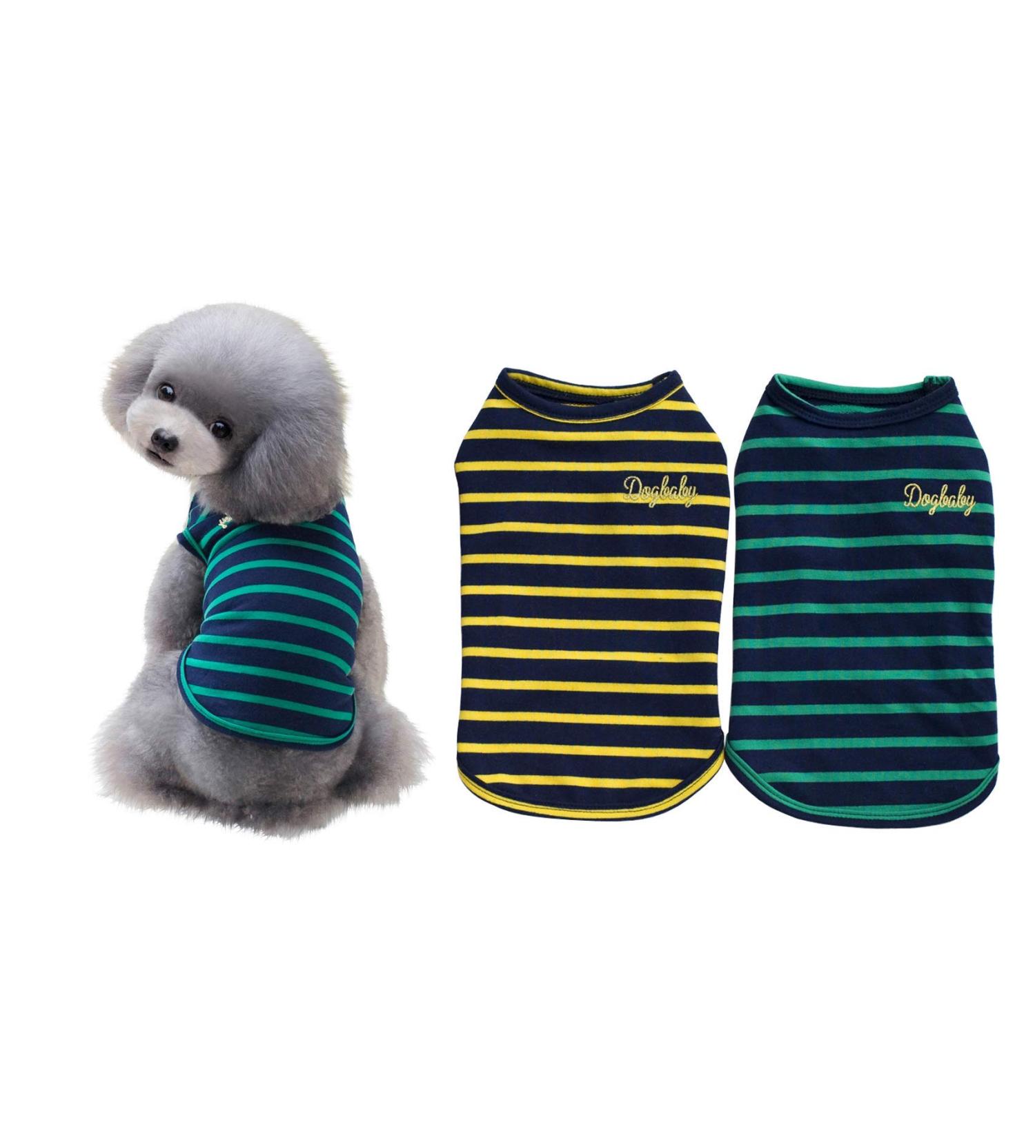 2-Pack Cotton Striped Dog Shirt YAODHAOD Pet Clothes Puppy T-Shirts Cat Tank Vest Tee Breathable Stretchy for Small Extra Small Medium Dog or Cat (XXL) - Buy Online on GoSupps.com