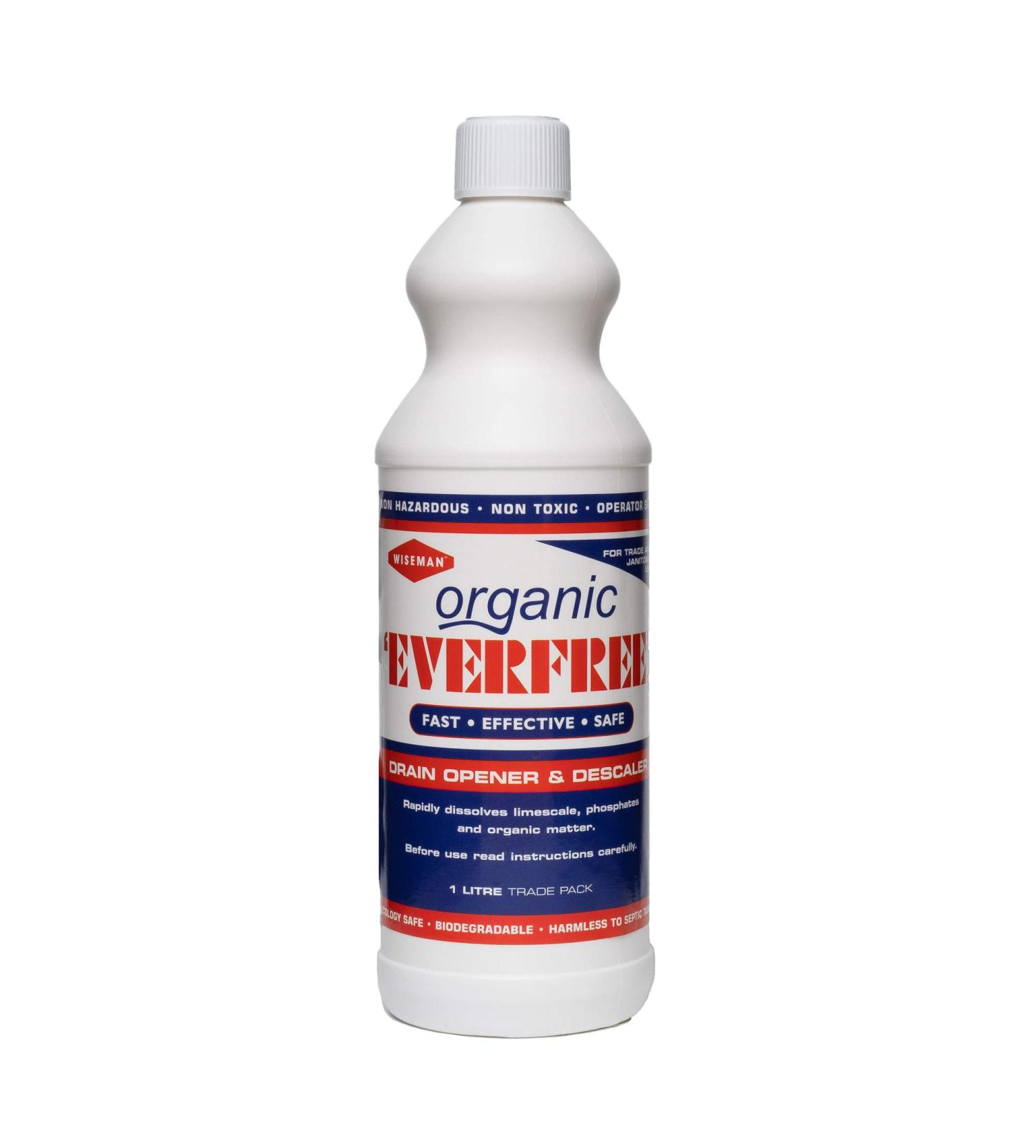 Everfree - 1 Litre Organic Liquid Fast Acting Drain & Sewer Pipe Unblocker - Internal & External Use - Fast Effective & Safe Formulation Non Toxic Environmentally Safe and eco-Friendly. - Buy Online on GoSupps.com