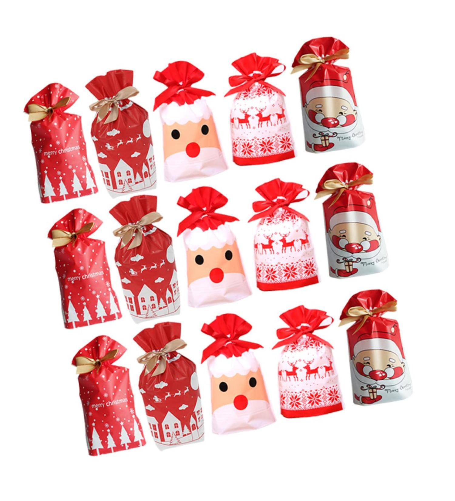 PLAFOPE Chrismas Bags 50pcs Christmas Drawstring Bag Candy Bags Holiday Santa Bag Drawstring Candy Bag Child Bag Food - Buy Online on GoSupps.com