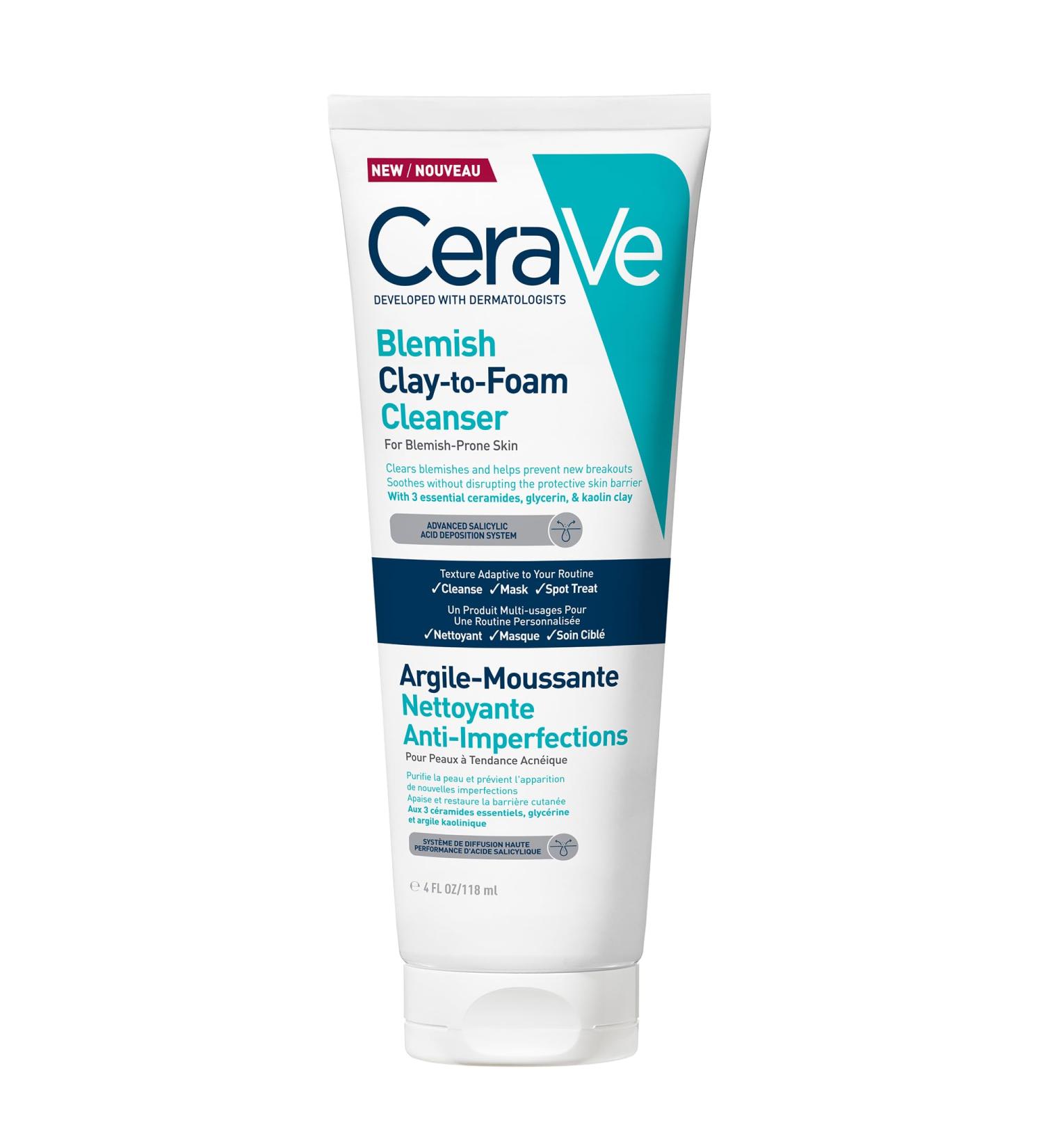 CeraVe - Argile-Moussante Nettoyante Anti-Imperfections - Peaux tendance acn ique - Multi-usages Purifie la Peau et R duit les Imperfections - Glyc rine Argile Kaolinique & C ramides - 150g - Buy Online on GoSupps.com