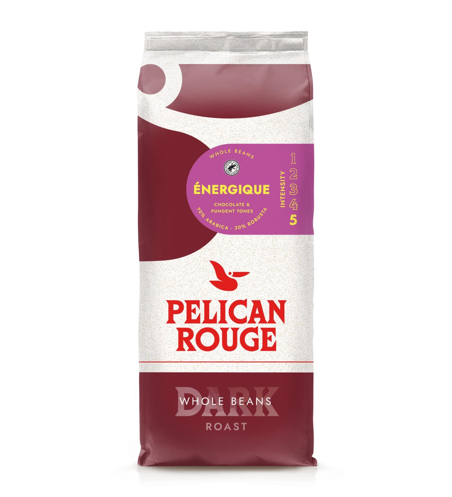 Pelican Rouge ENERGIQUE Whole Dark Roasted Coffee Beans | 70 percent Arabica | Rainforest Alliance Certified | New 2023 blend | 1kg bag | Fully-recyclable packaging Unflavoured 1 kg (Pack of 1) - Buy Online on GoSupps.com