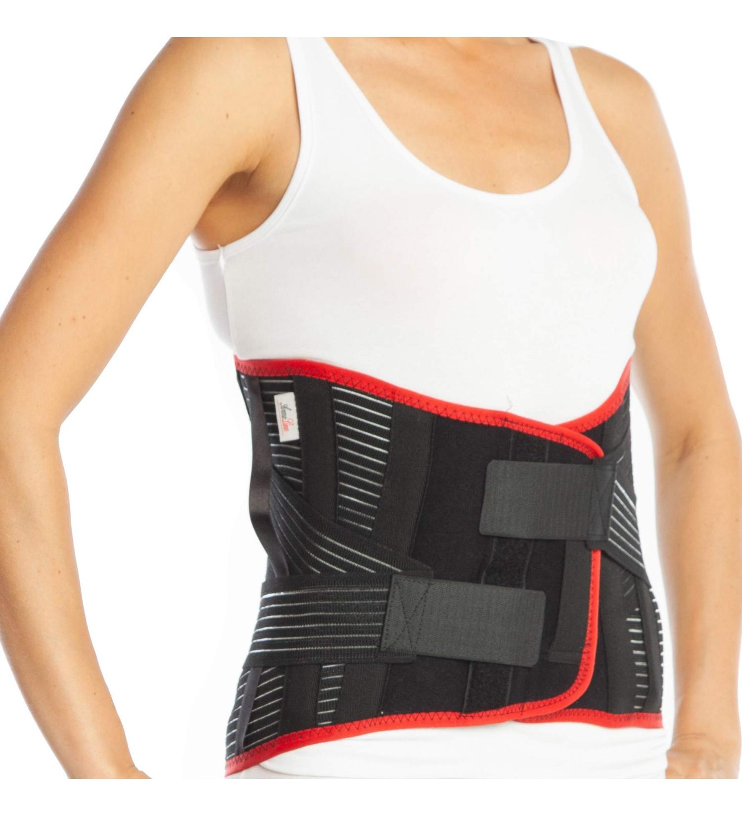 Back Ribbon - Lumbosacral Support Corset - 32cm Elastic Pain Relief Bandage for Sciatica & Kyphosis - Lower Lumbar Support in Black - Buy Online on GoSupps.com