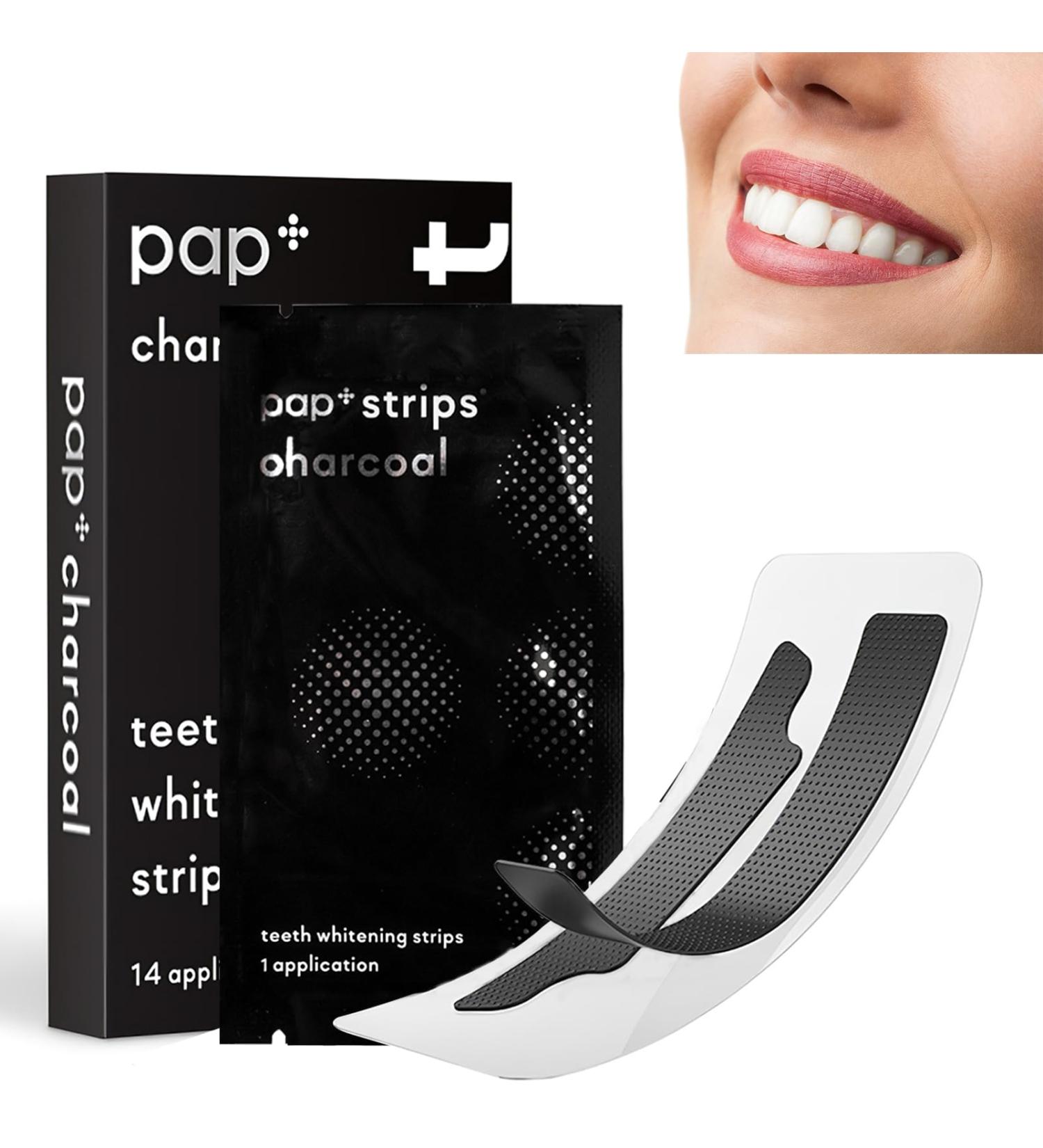 Fluhaw Bamboo Coal Black Tooth Whitening Strips - 7 Pairs for Professional Effect | Sensitive Formula No Mint Taste - Buy Online on GoSupps.com