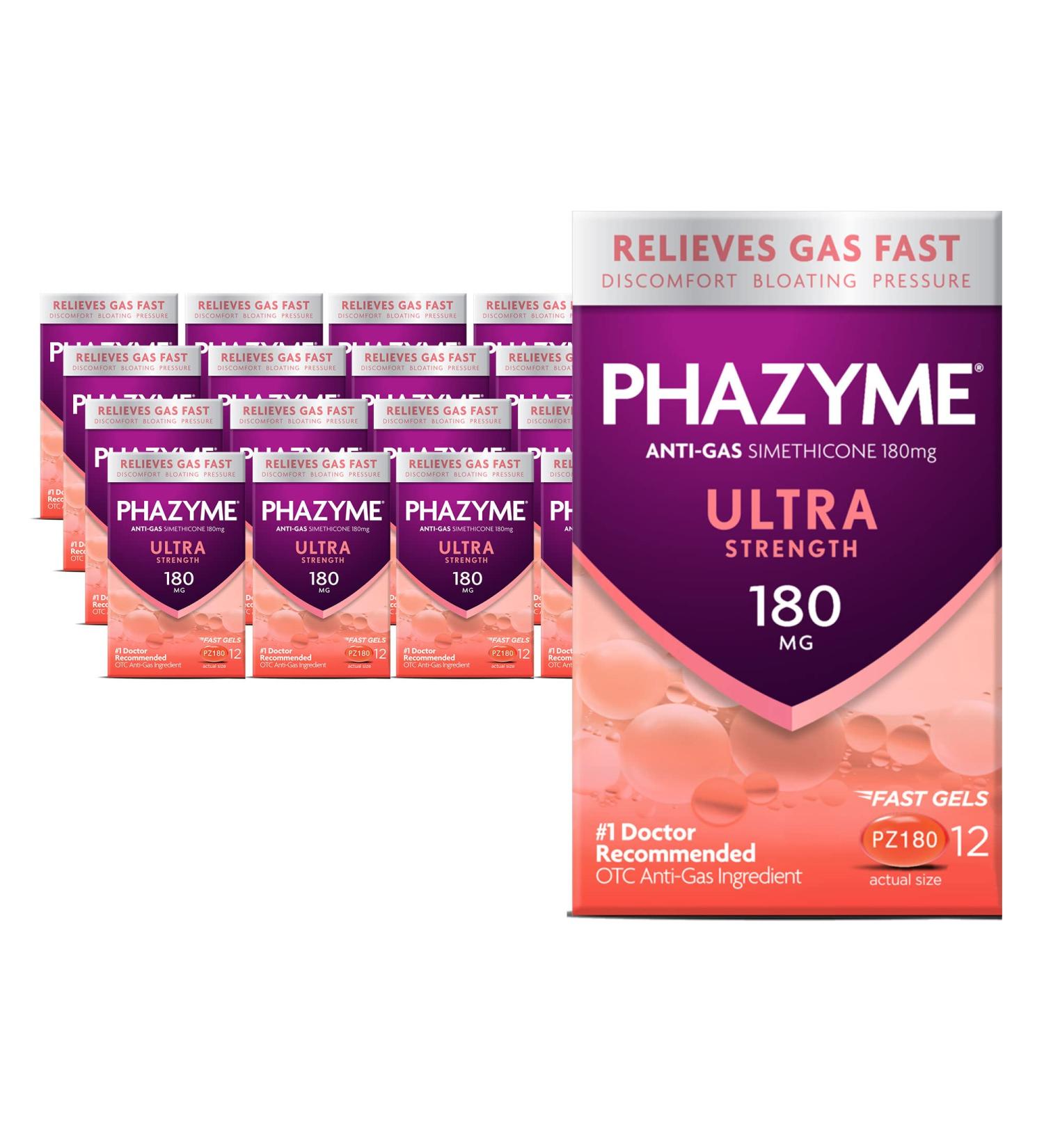 Phazyme Ultra Strength Gas and Bloating Relief 180mg Fast Gels 24 Pack - Buy Online on GoSupps.com
