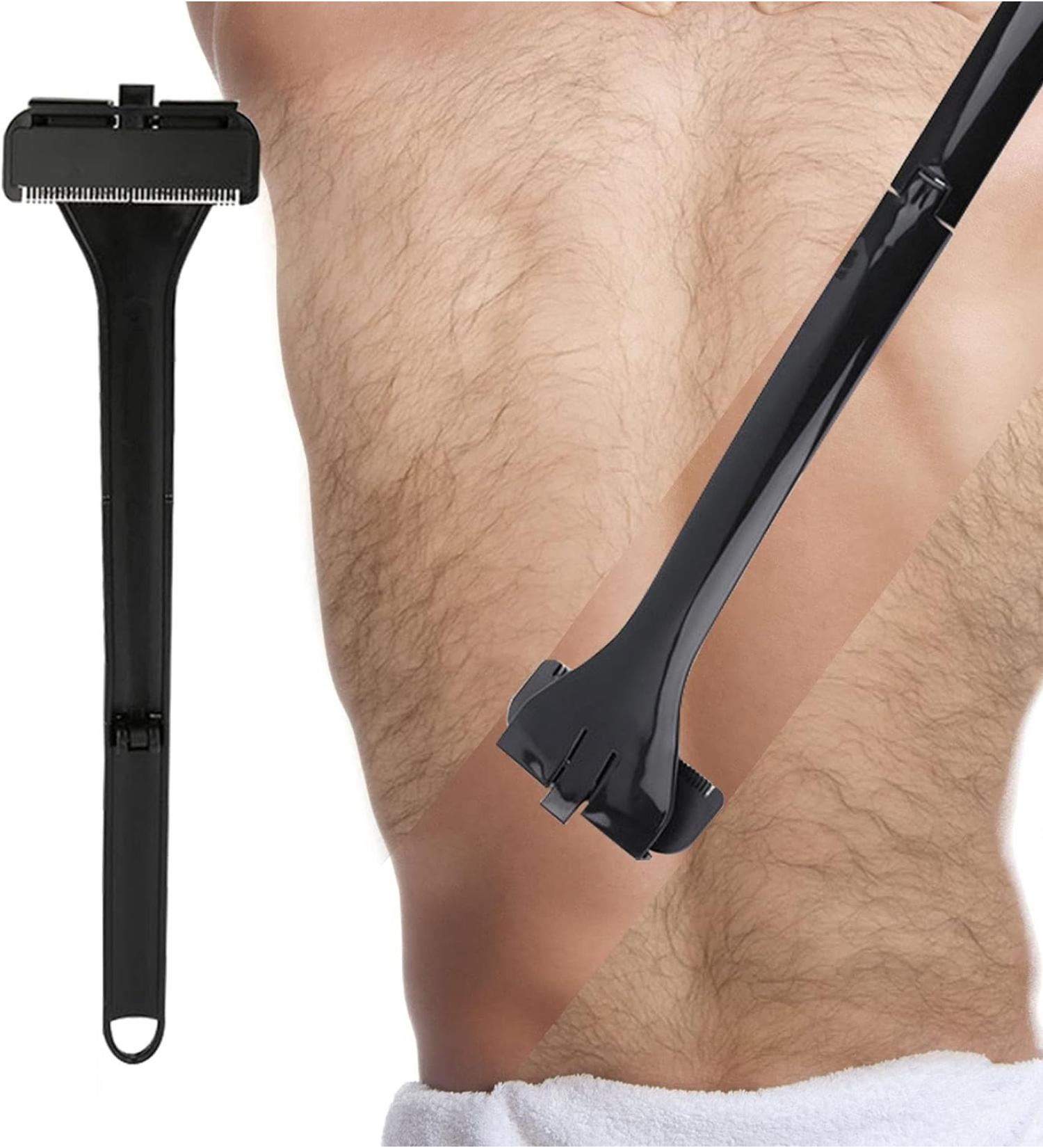 Back Razor for Men | Removable & Foldable Body Hair Remover | 45.5cm Effective Dry/Wet Shaving Tool - Buy Online on GoSupps.com