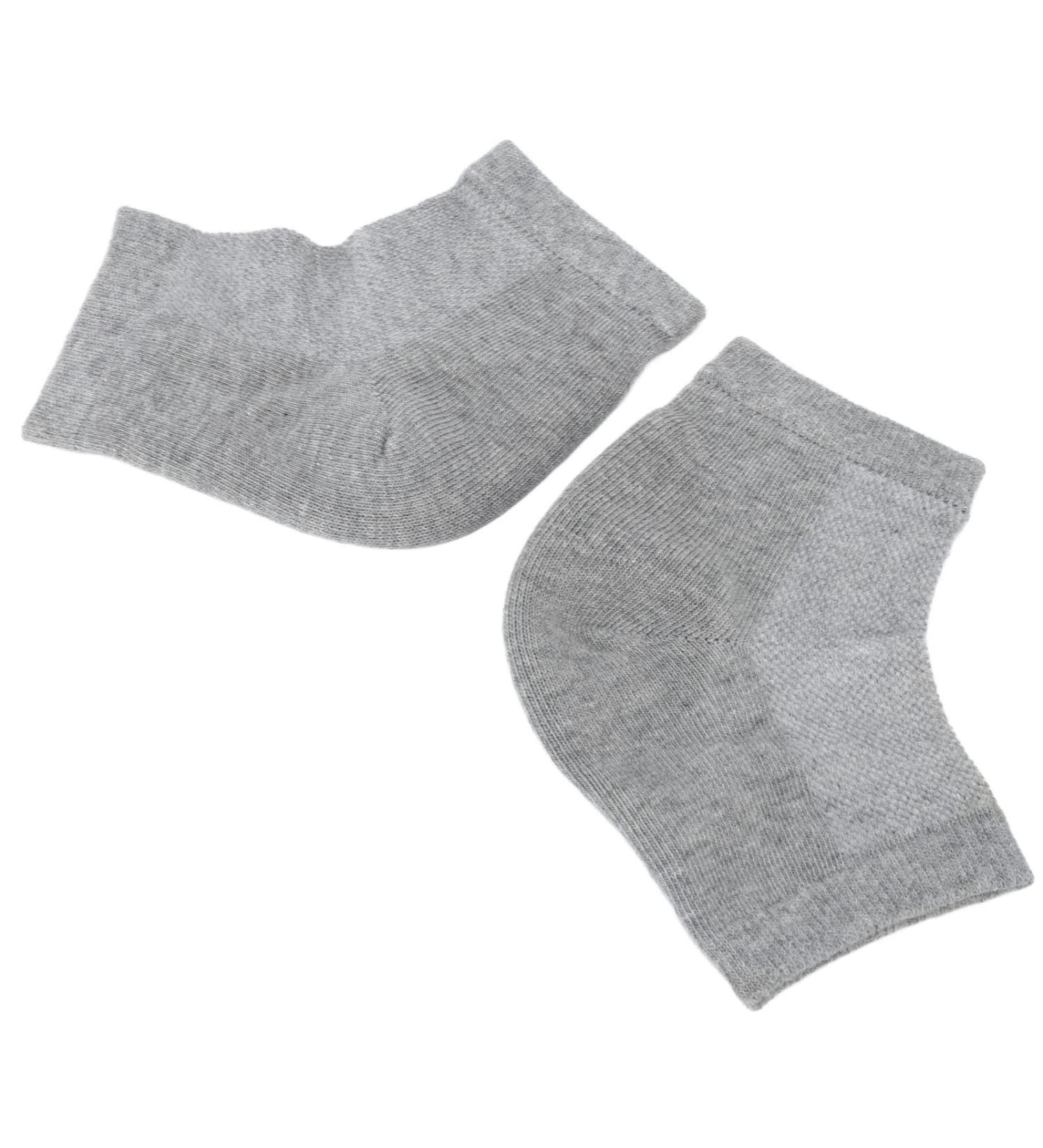 Qukaim Lotion Socks Moisturizing Gel Heel Socks 1 Pair Gray Hypoallergenic Vitamin E Mineral Oil for Dry Cracked Heels - Buy Online on GoSupps.com