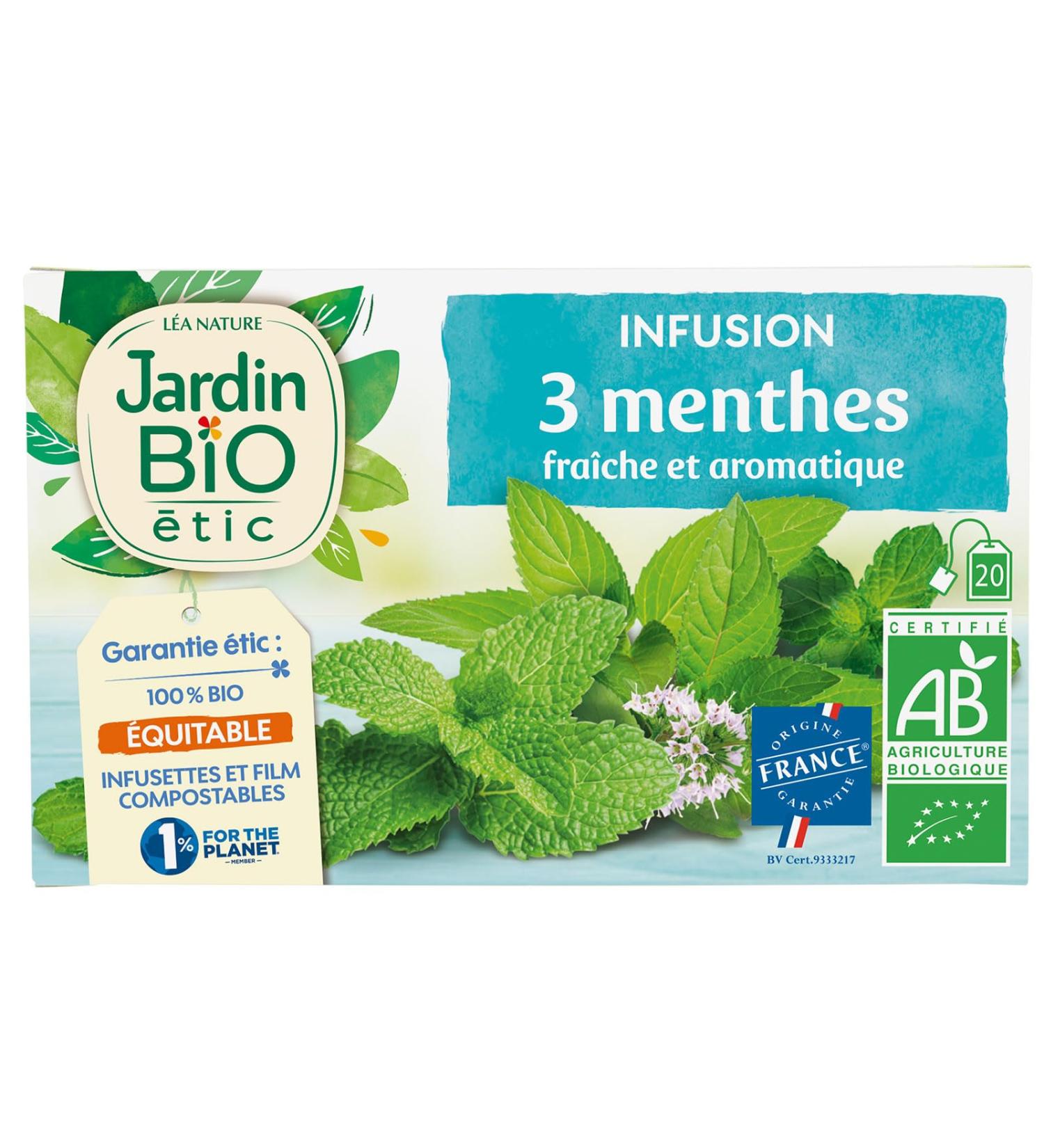 Jardin BiO tic - Infusion 3 Mints - 20 sachets - Buy Online on GoSupps.com