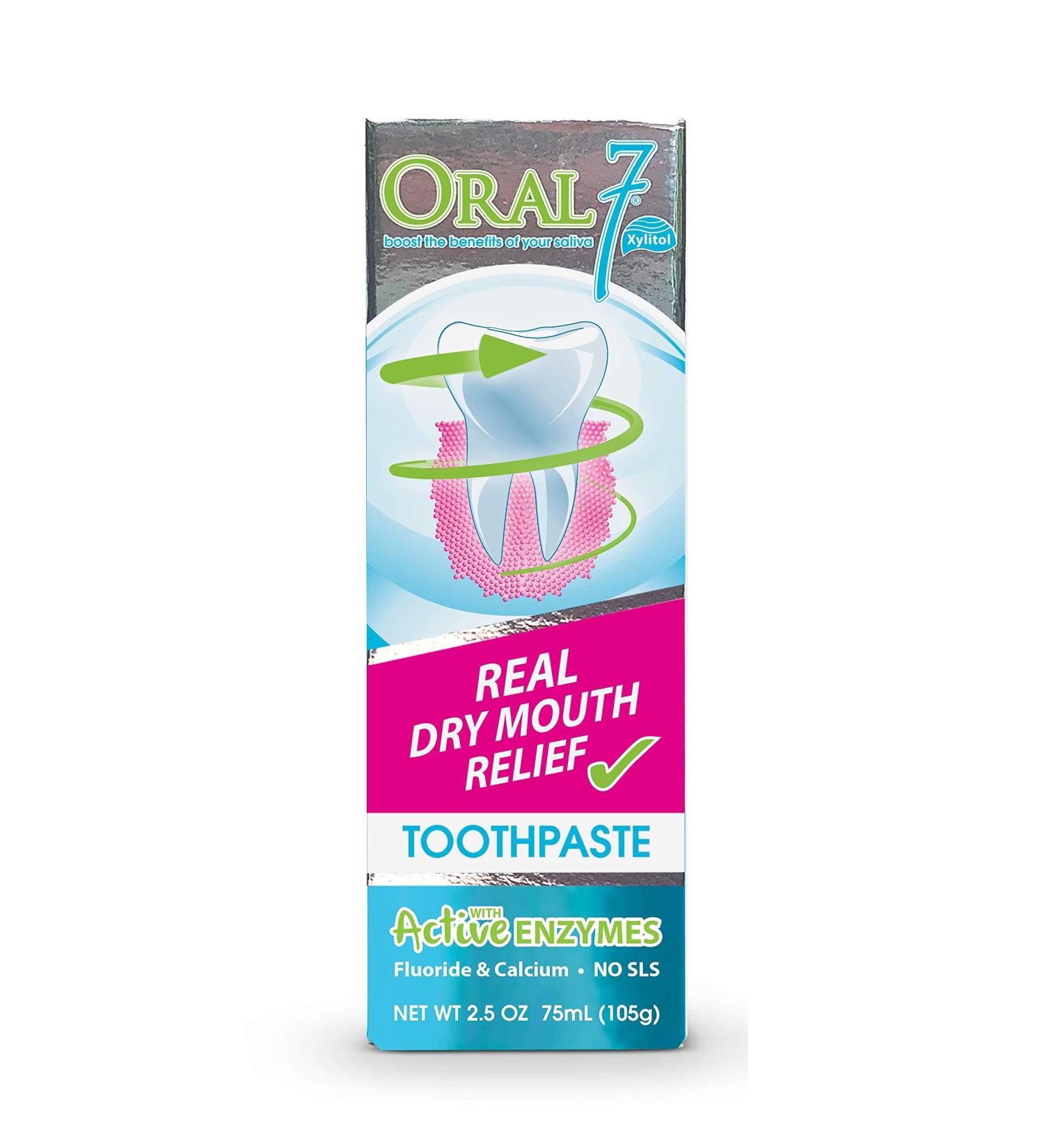 Oral7 Dry Mouth Toothpaste with Enzymes & Xylitol | Moisturizing, Whitening, & Gum Health | 2.5oz - Buy Online on GoSupps.com