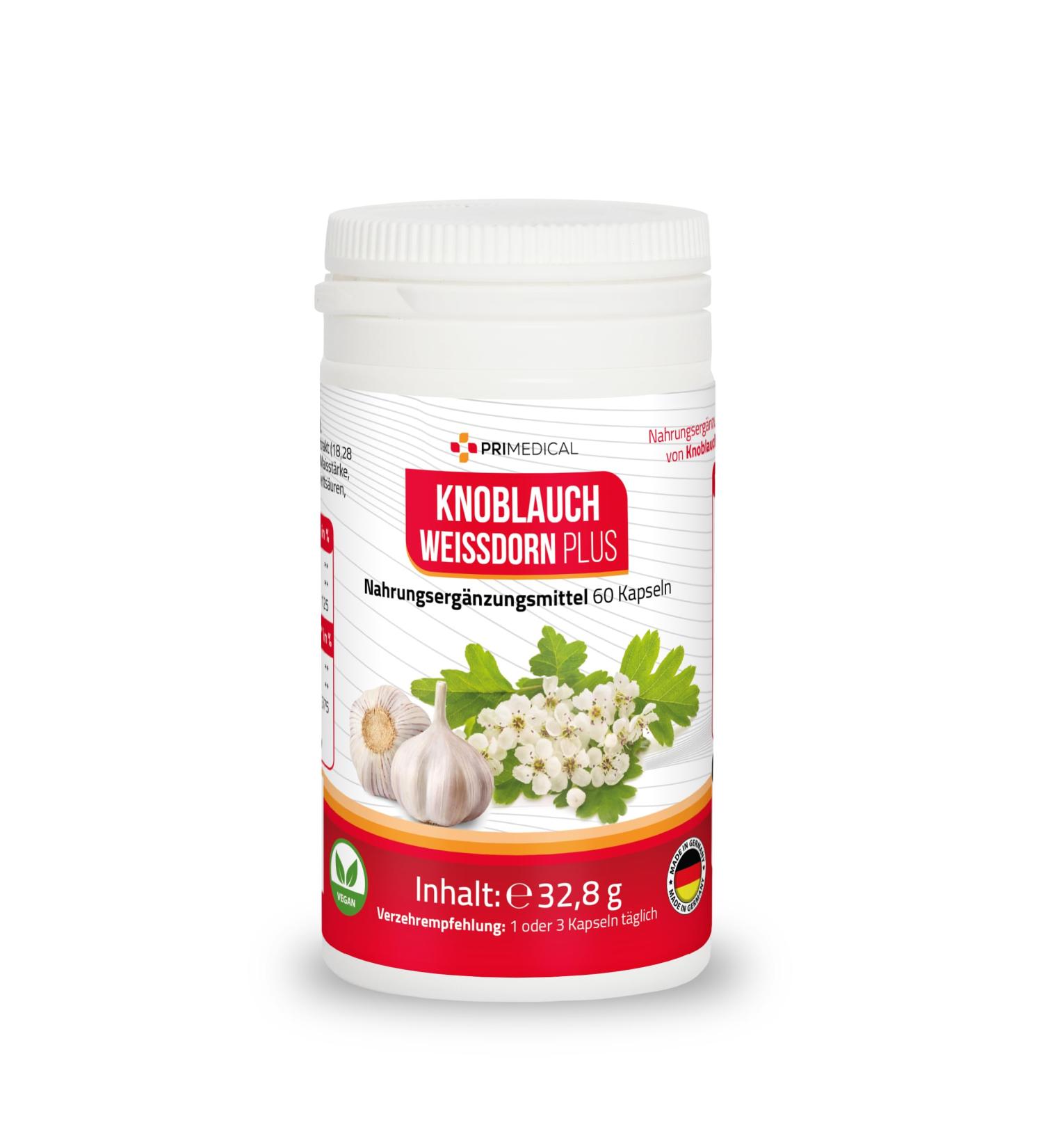 Buy Garlic & Hawthorn Capsules with Vitamin C - Primedical 60 Capsules | International Shipping Available - Buy Online on GoSupps.com