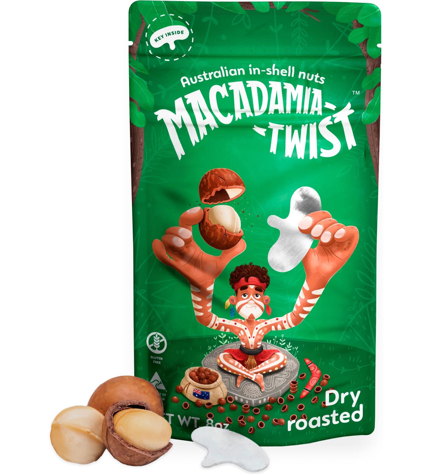 Premium Australian Macadamia Nuts in Shell - Dry Roasted - 8 Oz with Key Device - Buy Online on GoSupps.com