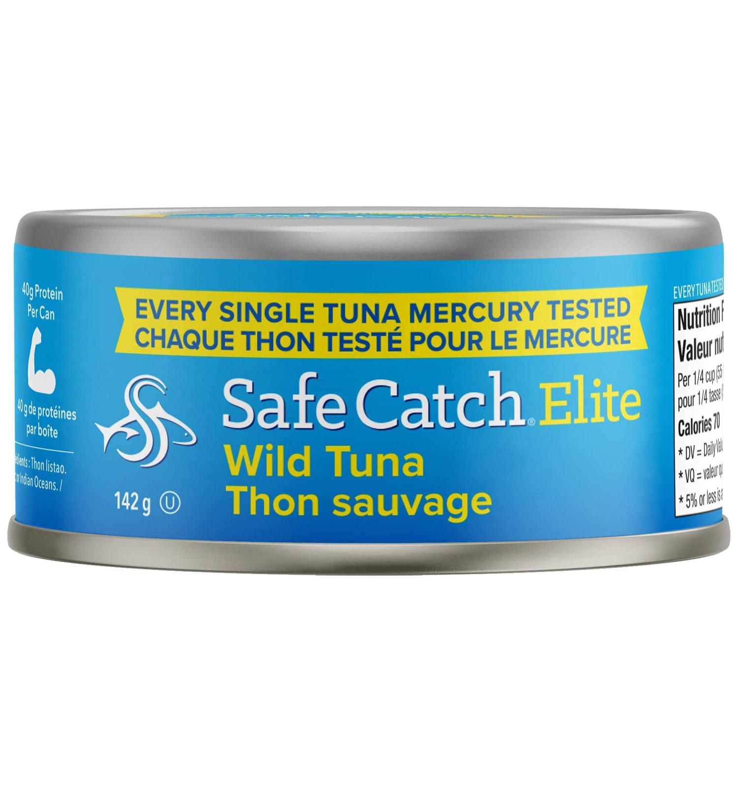 Safe Catch Canned Wild Tuna Fish Wild Caught Lowest Mercury Gluten-Free Kosher Non-GMO Whole30 Approved Paleo Keto Food 5oz Can 12-Pack - Buy Online on GoSupps.com