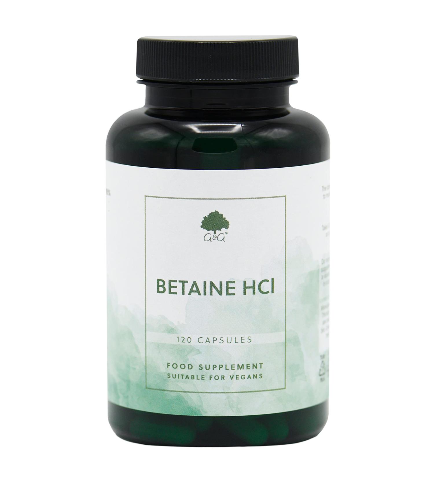 Betaine HCl with Pepsin 440mg | 120 Vegan Capsules | G&G Vitamins - Buy Online on GoSupps.com