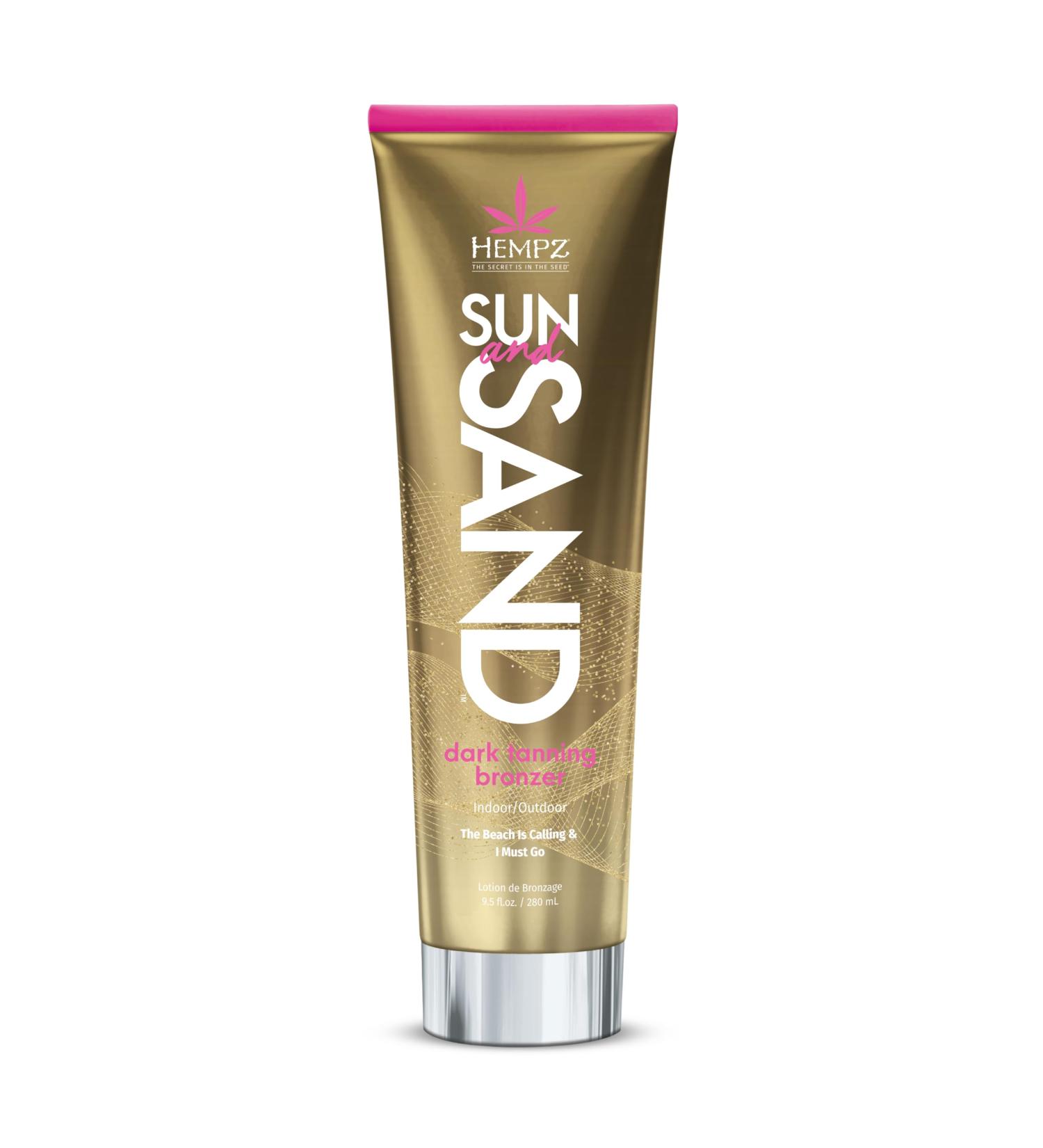 Hempz Sun & Sand Dark Tanning Bronzer Lotion for Indoor Tanning Bed or Outdoors - 9.5 oz