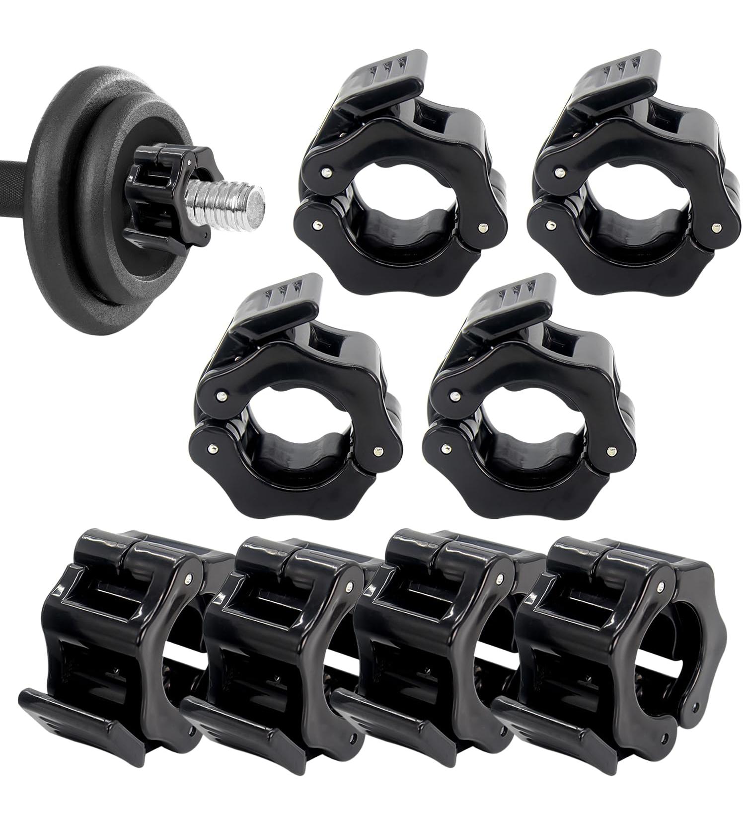 Wiyety 8-Piece Dumbbells Set | 30mm Quick Lock Barbell Collars for Weightlifting | Durable Black Dumbbell Closure & Clips - Buy Online on GoSupps.com