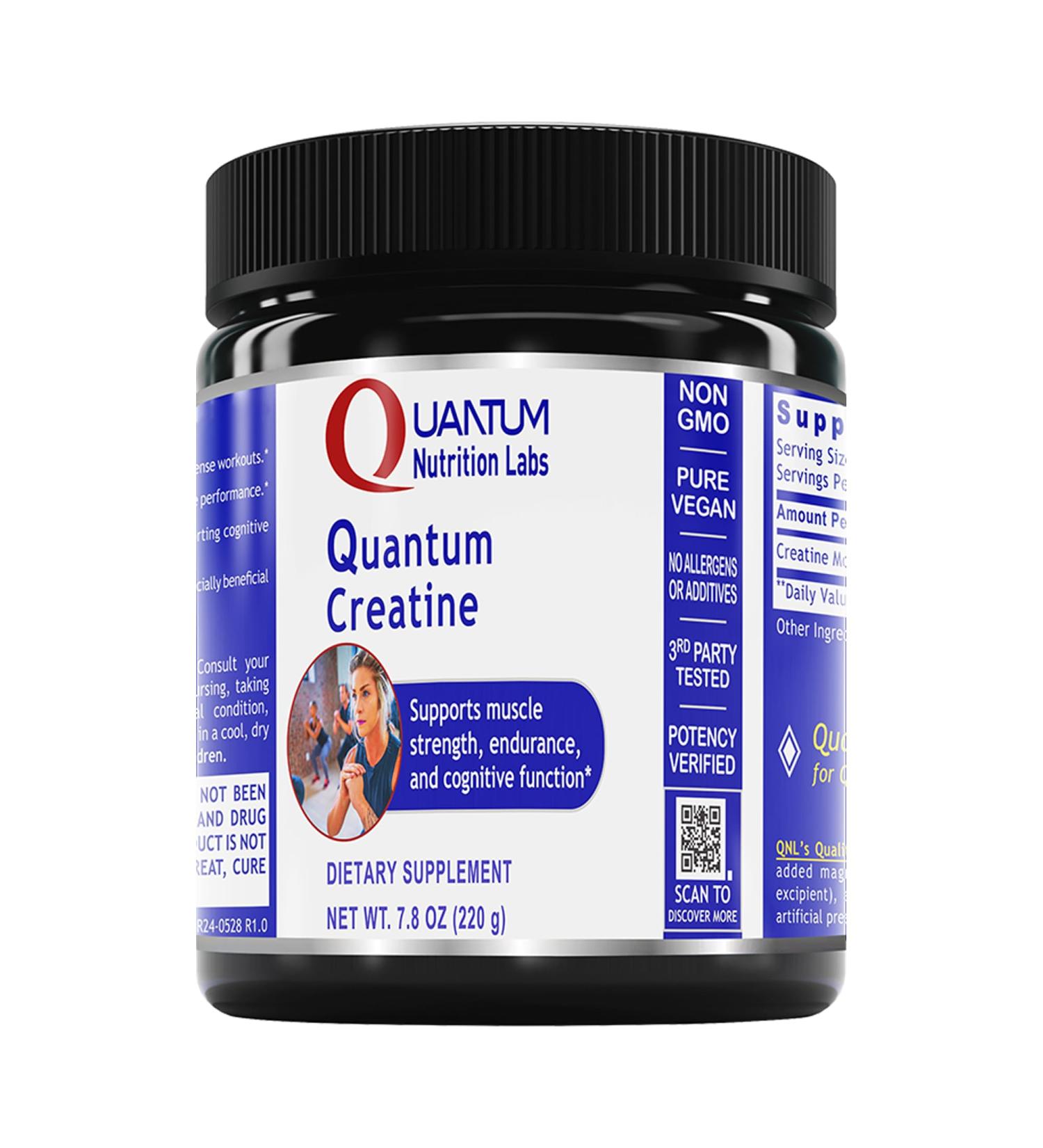 Quantum Nutrition Labs Creatine Monohydrate Powder - Vegan-Friendly Unflavored Formula for Men & Women | 7.8 oz (40 Servings) - Shop Internationally - Buy Online on GoSupps.com
