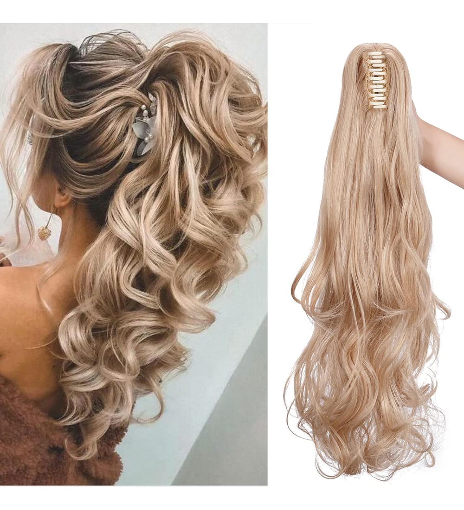 Sego 50cm Clip-In Braid Ponytail Extension - Wavy Golden Mix Blonde | Voluminous Synthetic Hair (150g) - Buy Online on GoSupps.com